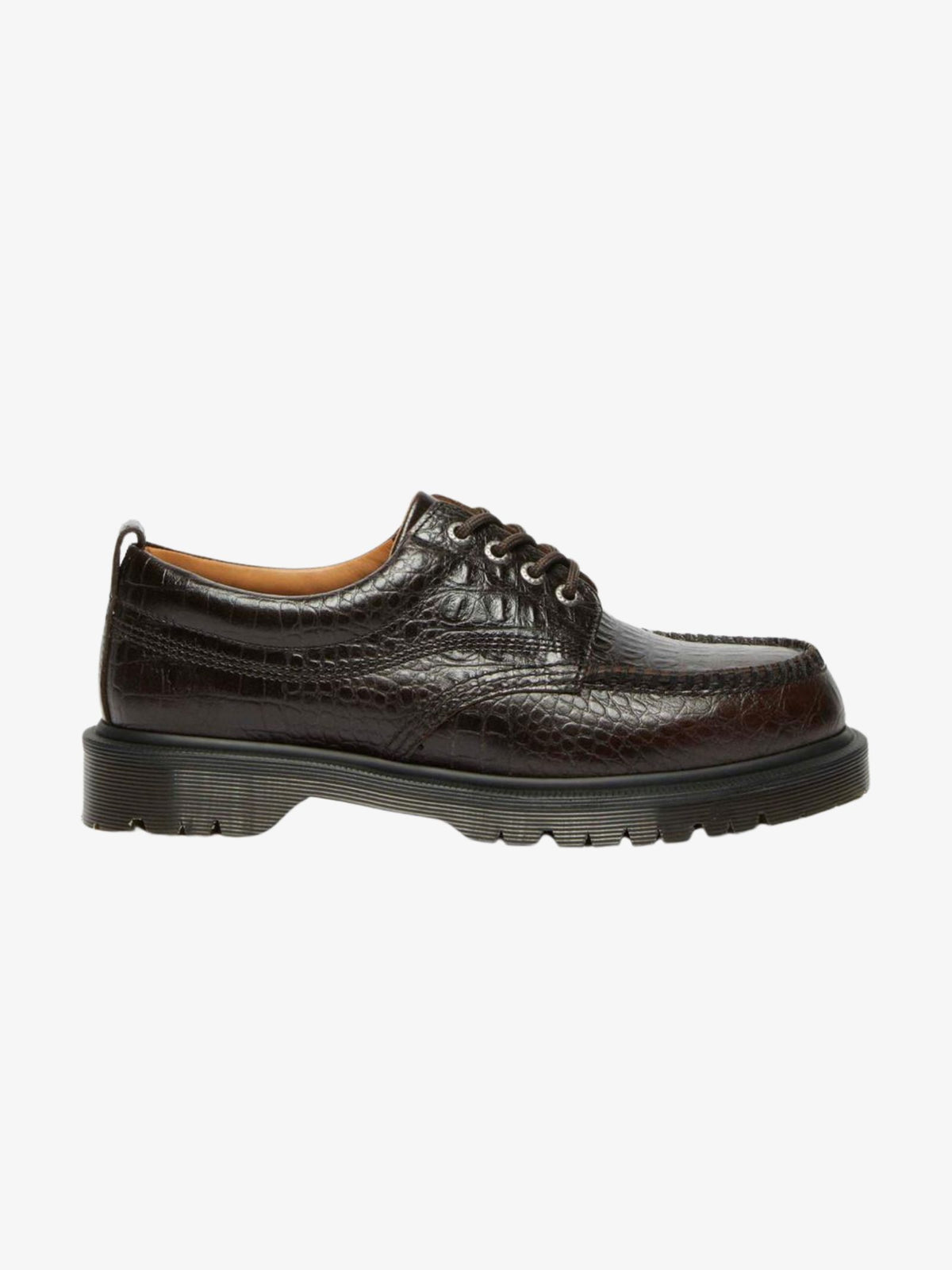 Dr Martens Unisex Lowell Analine Croc Emboss | Dark Brown
