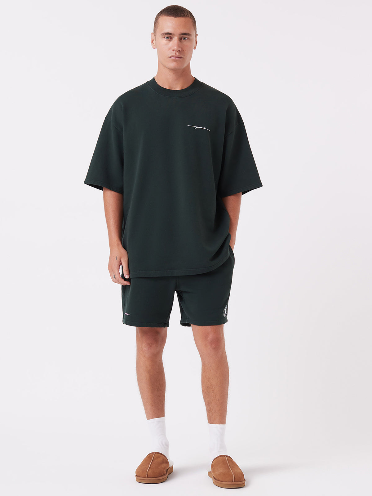 Zanerobe Rugger Fleece T-Shirt | Forest