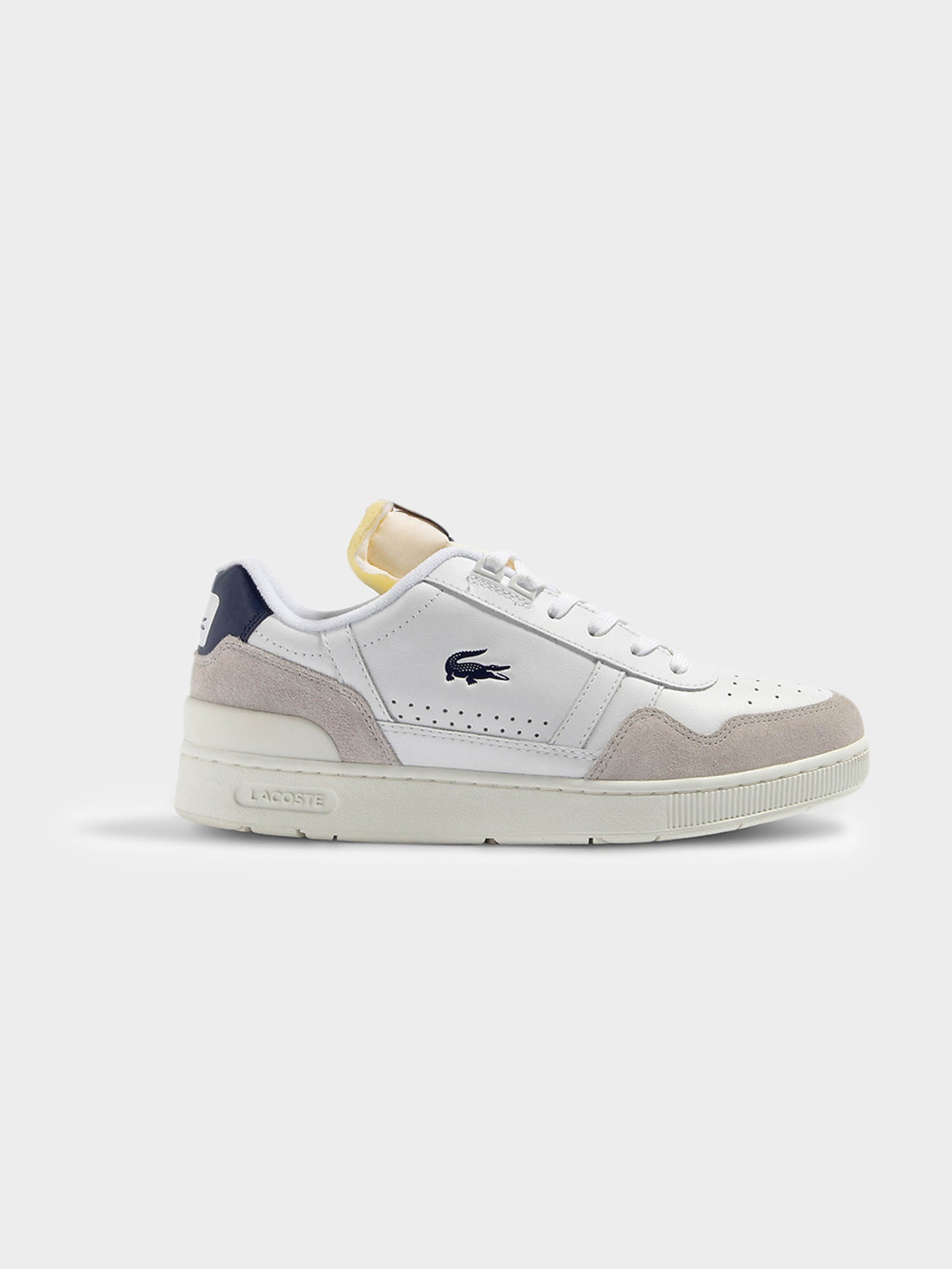 Mens T-Clip Trim Sneakers in White & Navy - Glue Store
