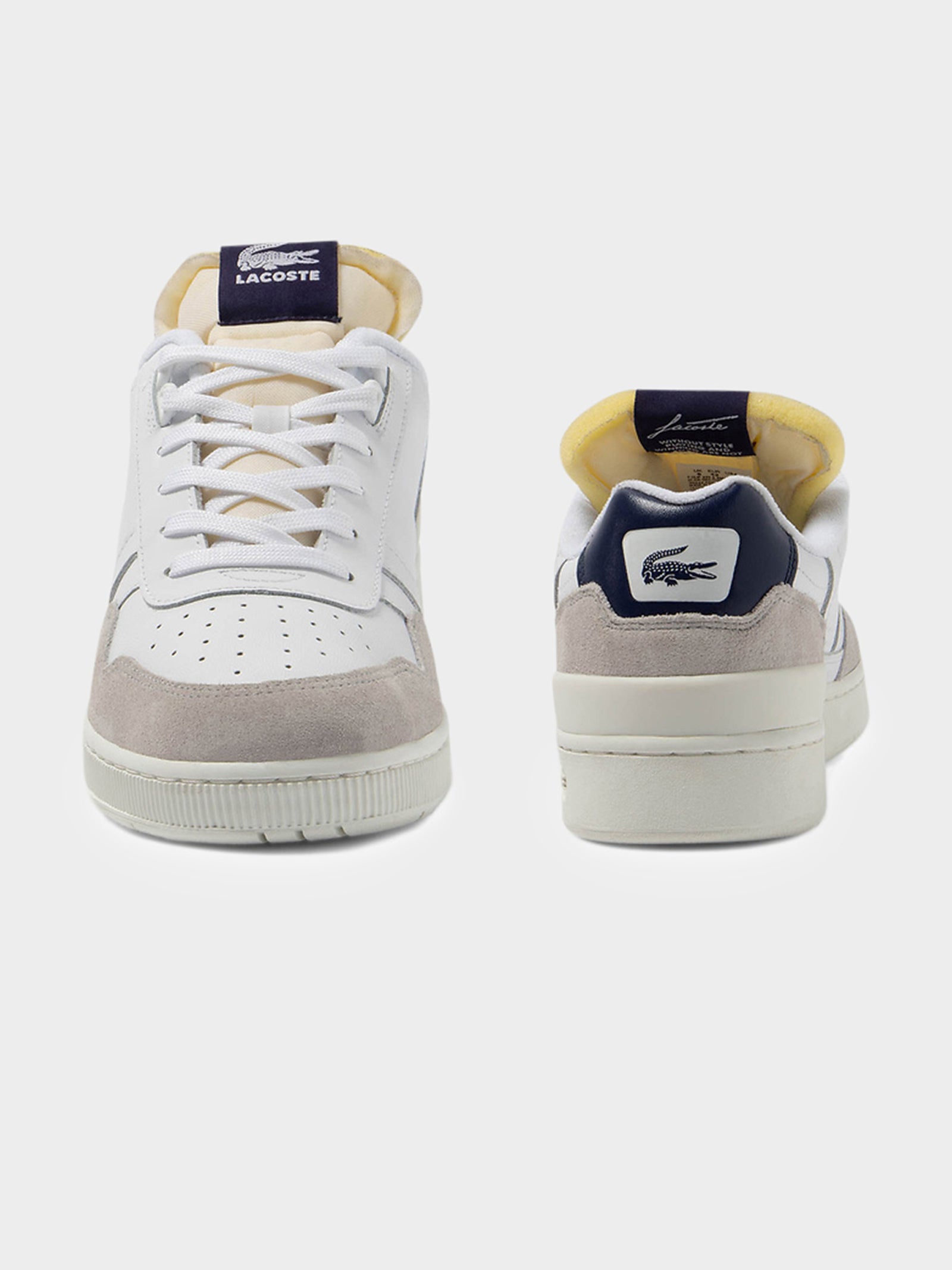 Mens T-Clip Trim Sneakers in White & Navy - Glue Store