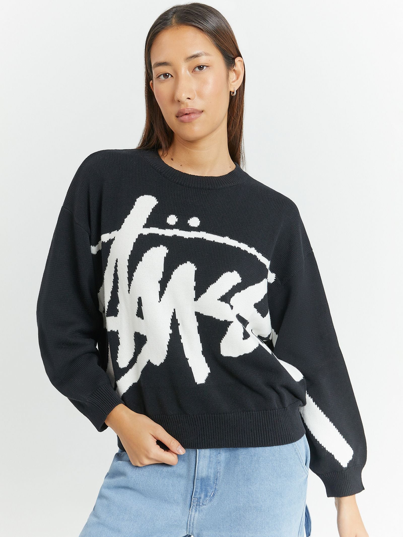 Stussy Stock Sweater Black Glue Store - Main Image