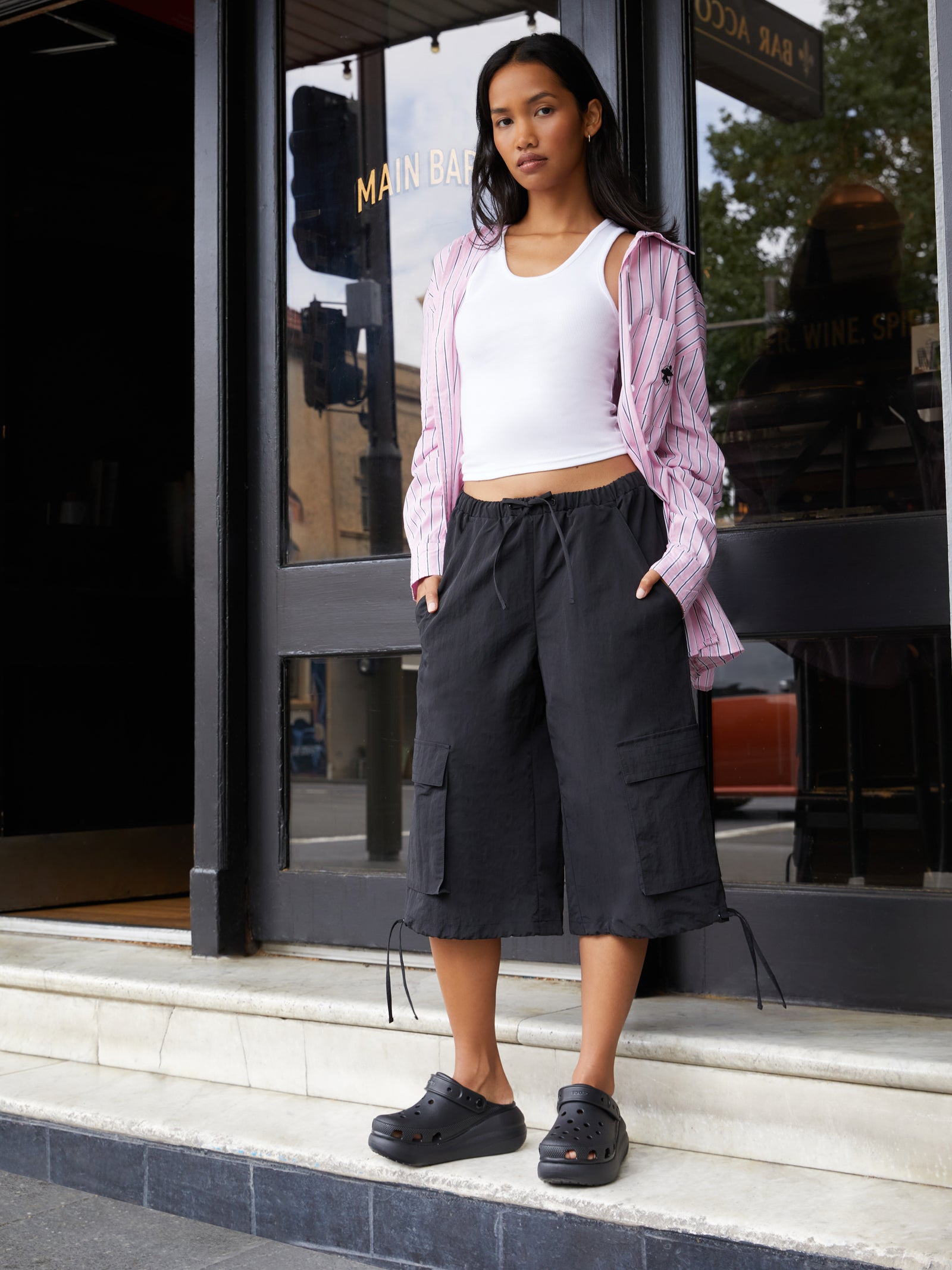 Crocs Black Style Crush Platform Clogs - Main Image