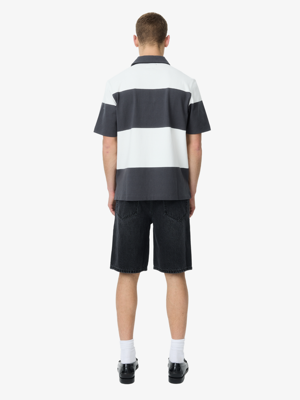 Article One Cawley Boxy Polo | Blk/Wht Stripe