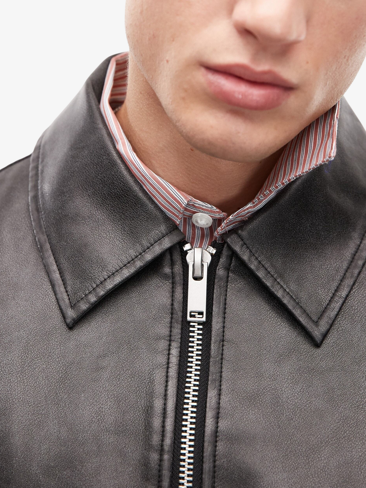 Topman Topman Faux Leather Bomber Jacket | Black