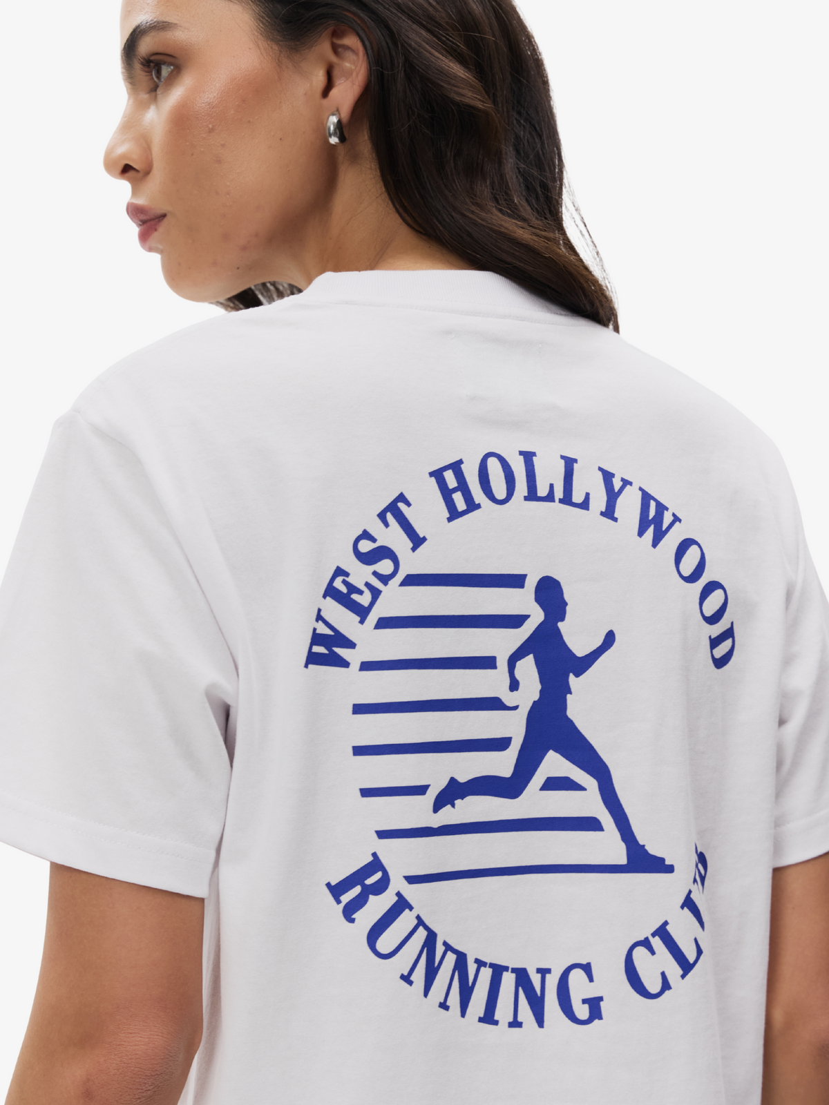 West Hollywood Sweat Club Running Relaxed Tee | White