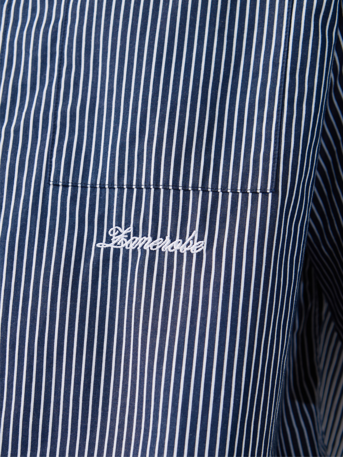 Zanerobe Box Crop Shirt | Navy Stripe