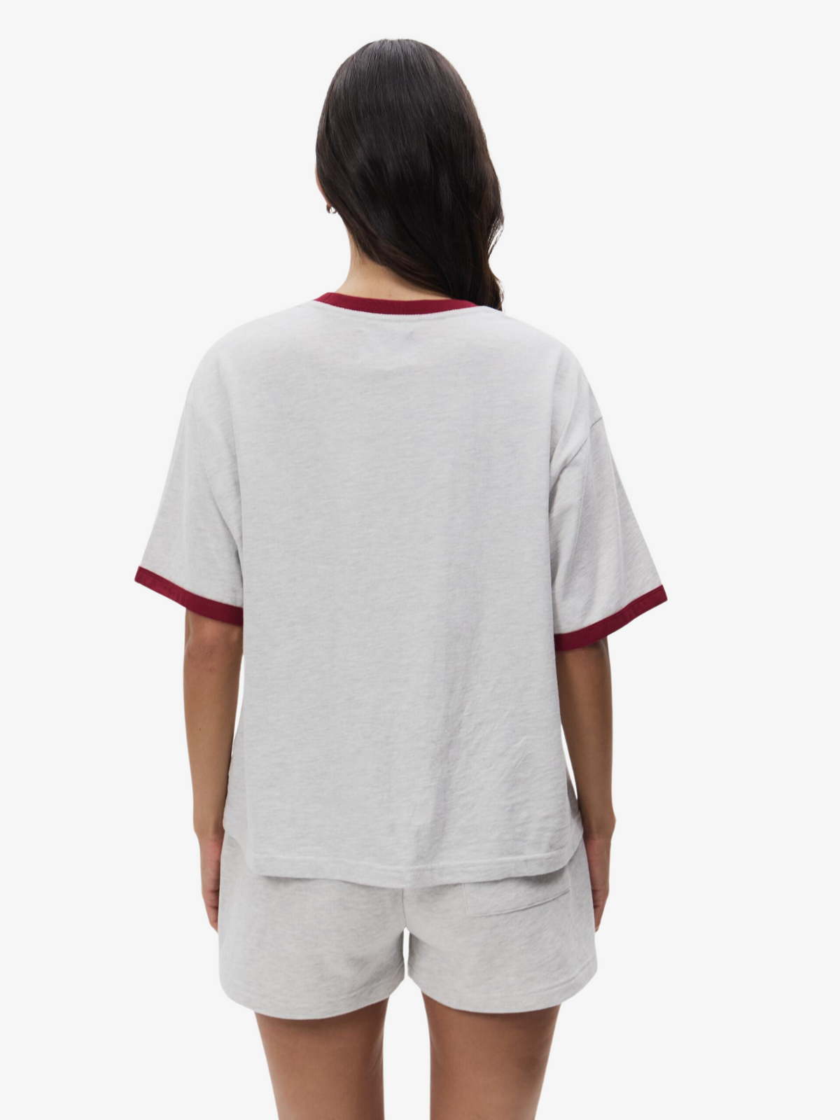 West Hollywood Sweat Club Americas Finest Ringer Tee | Snow/Wine