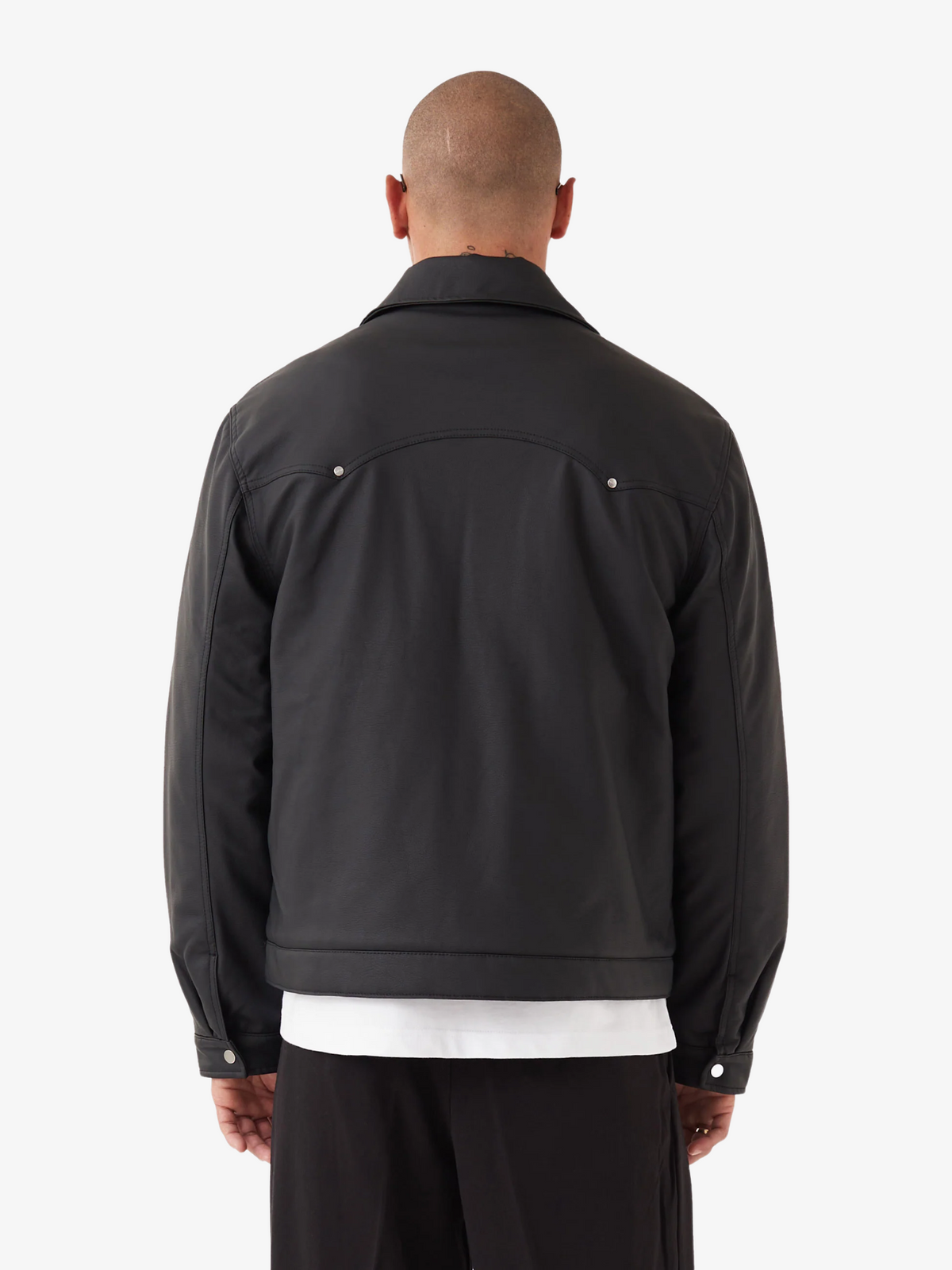 Zanerobe Faux Leather Aviator Jacket | BLACK