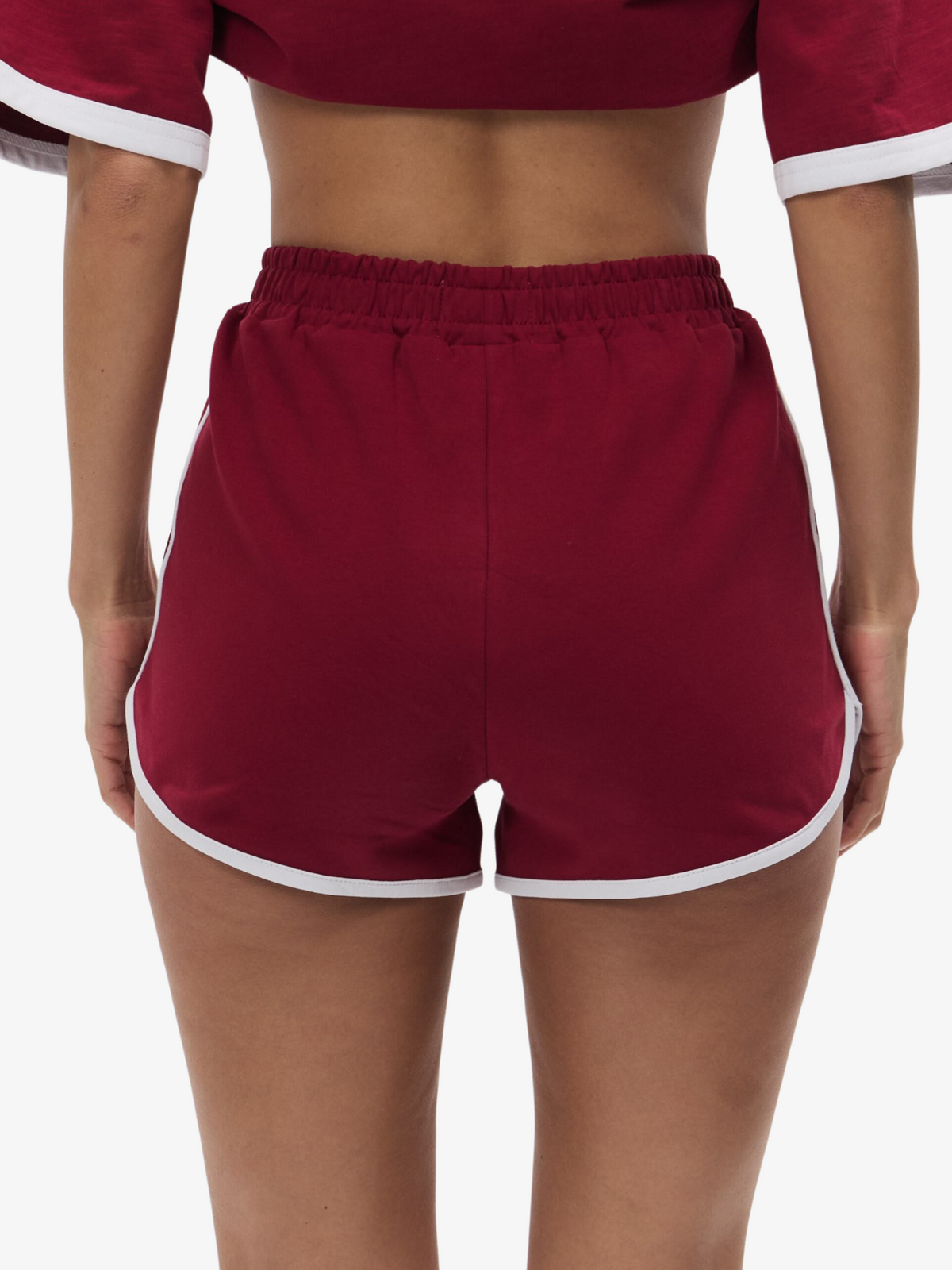 West Hollywood Sweat Club Logo Scalloped Sweatshort | Wine/White