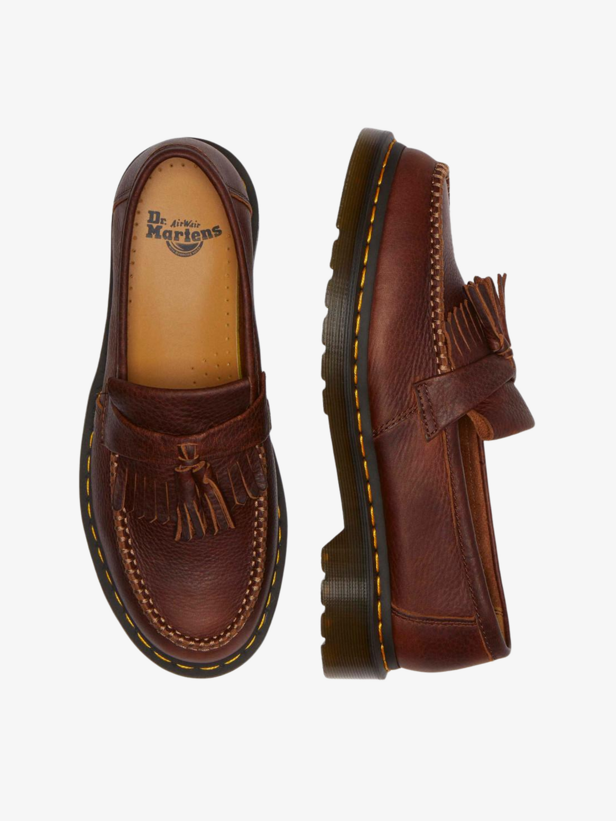 Dr Martens Adrian Yellow Stitch Tassel Loafer | Cashew Ambassador