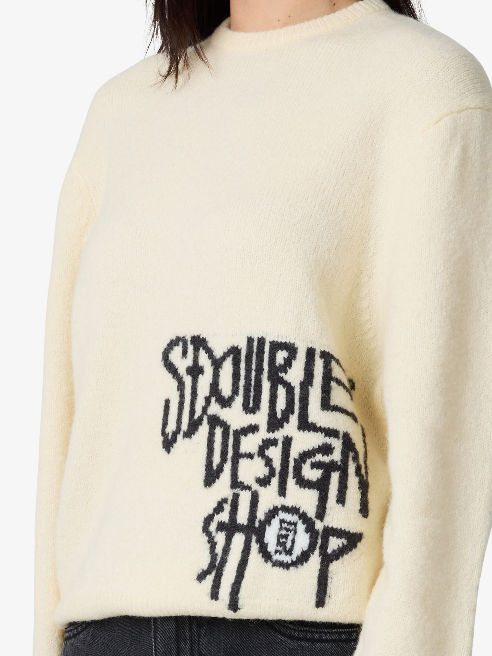 Placement Knit Womens Sweater