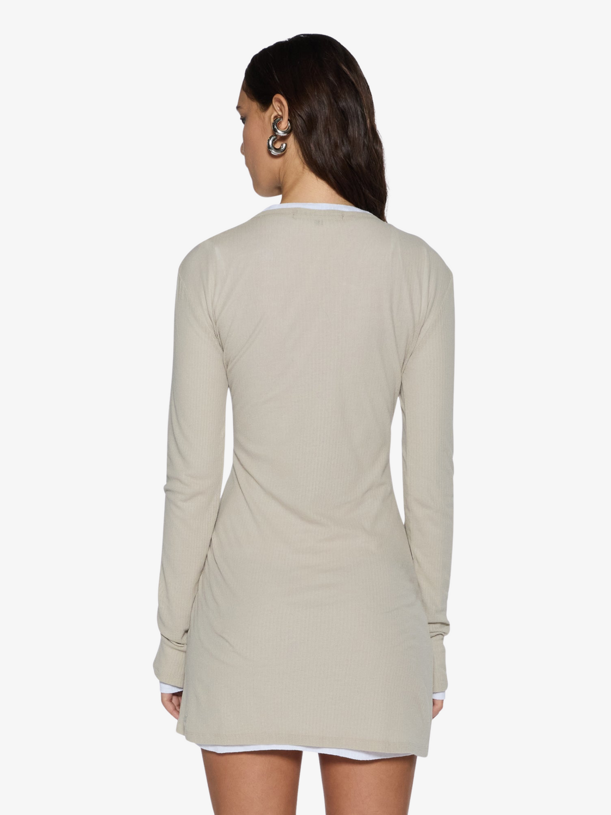 Ksubi Crawford Long Sleeve Mini Dress | TAUPE