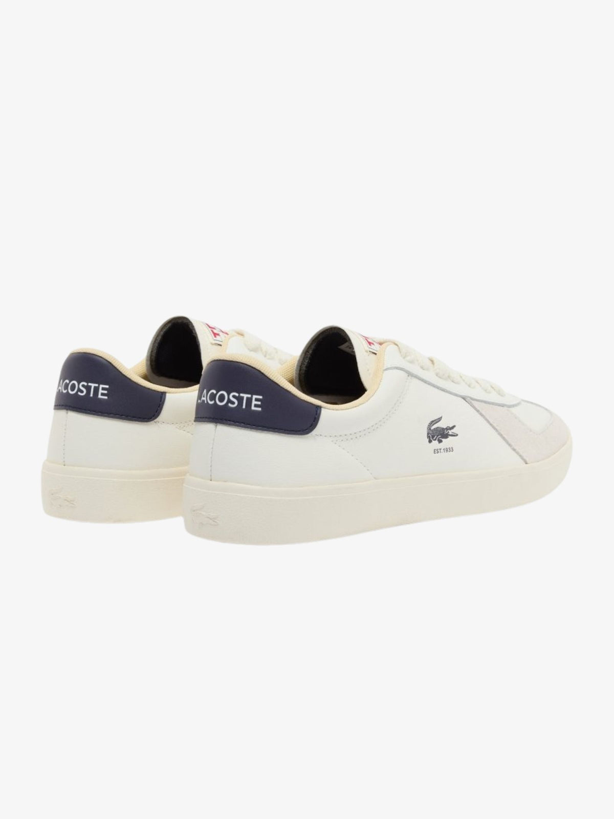 Lacoste Men’s Baseshot Pro Leather Sneakers | WHT/NVY/RED