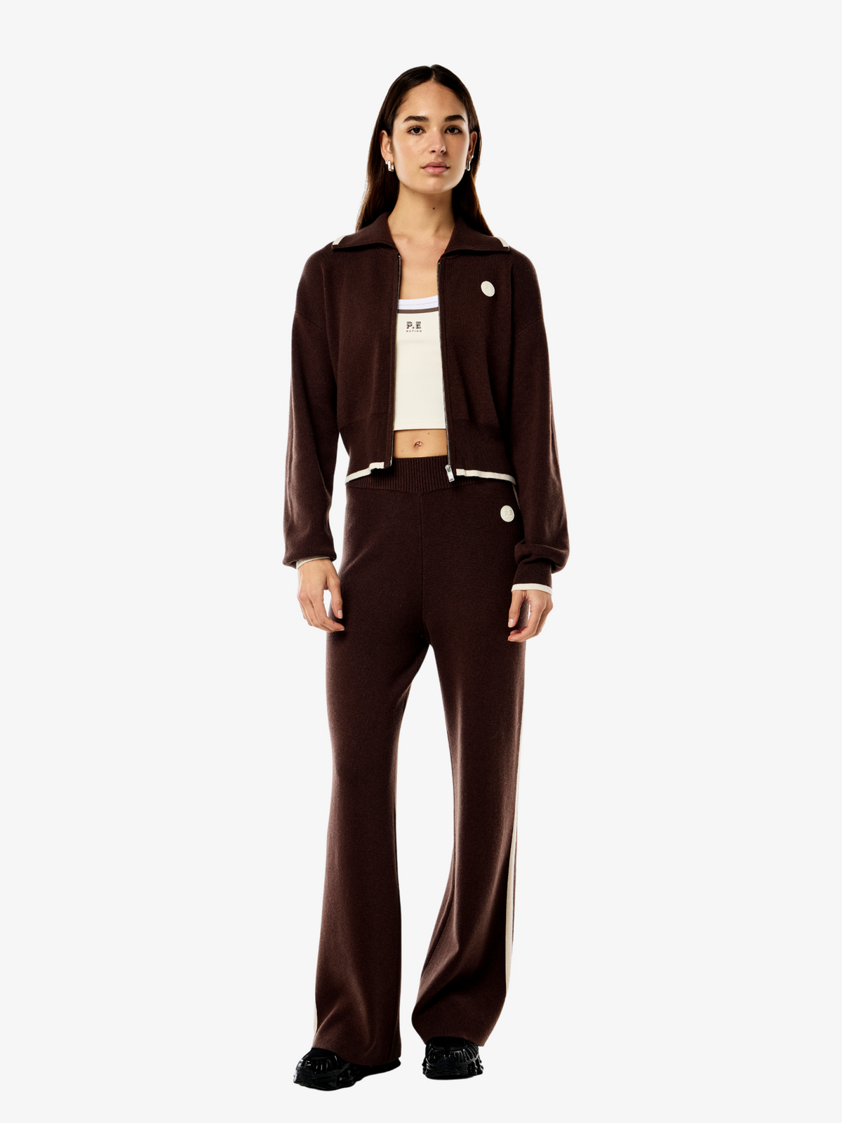 Pe Nation Verge Knit Jacket | Espresso