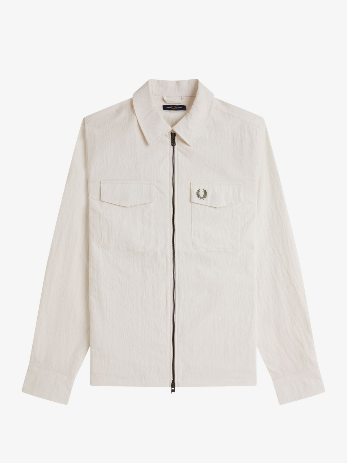 Fred Perry Zip Through Overshirt | Light Ecru
