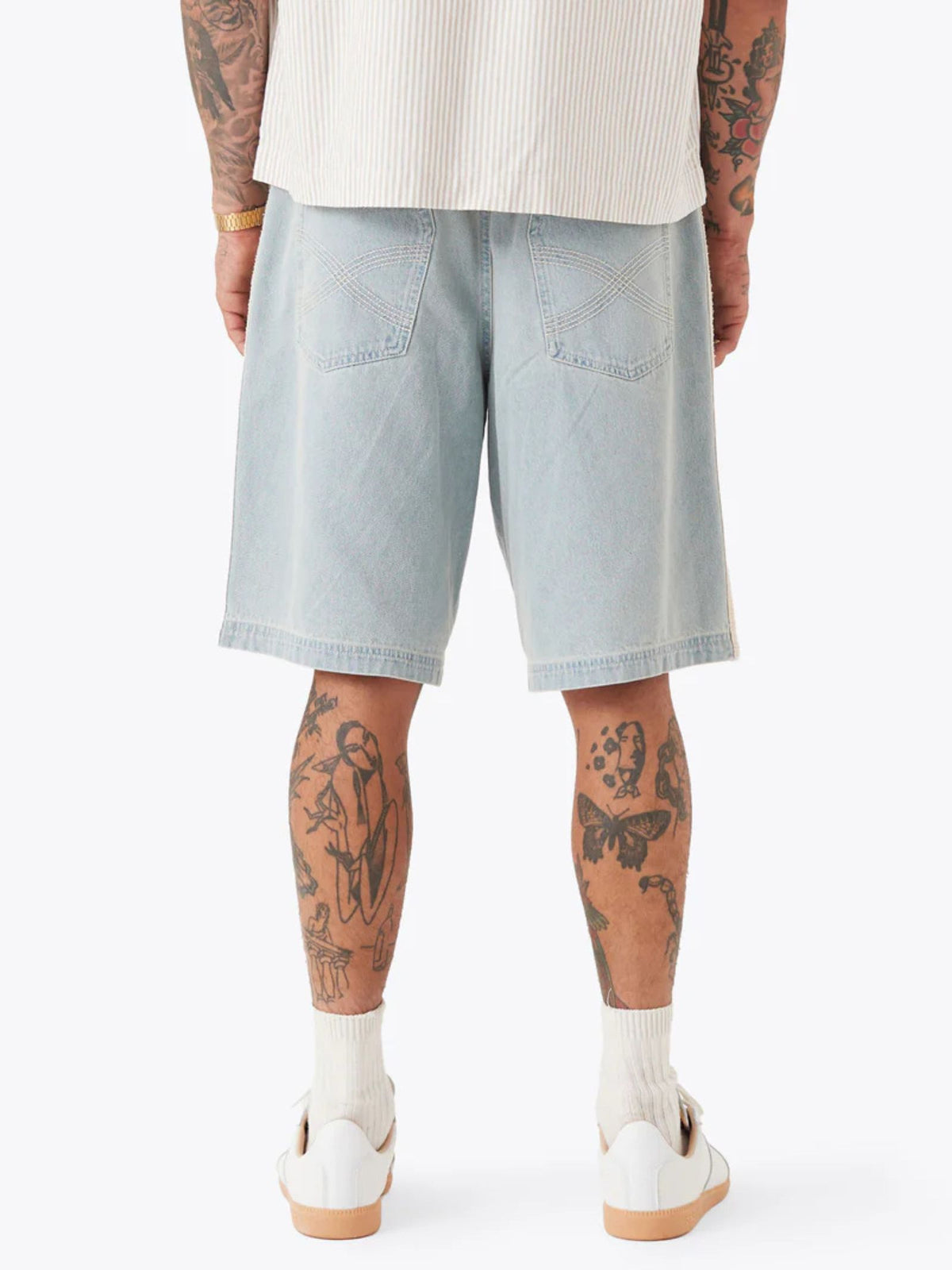 Zanerobe Stitched Pintuck Denim Short | Lt Blue