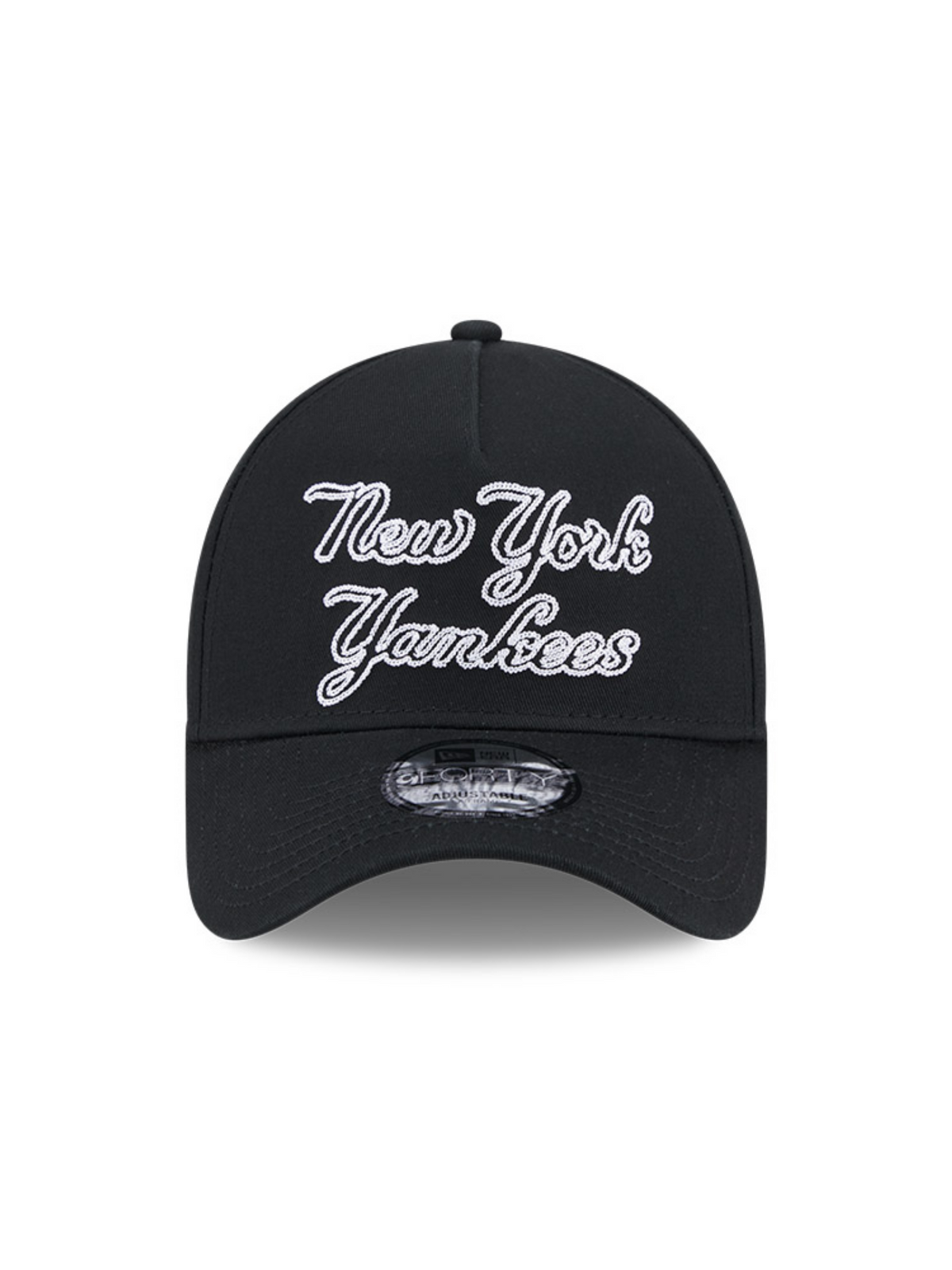 New Era Chainstitch Script 9FORTY A-Frame Cap | Black/Grey