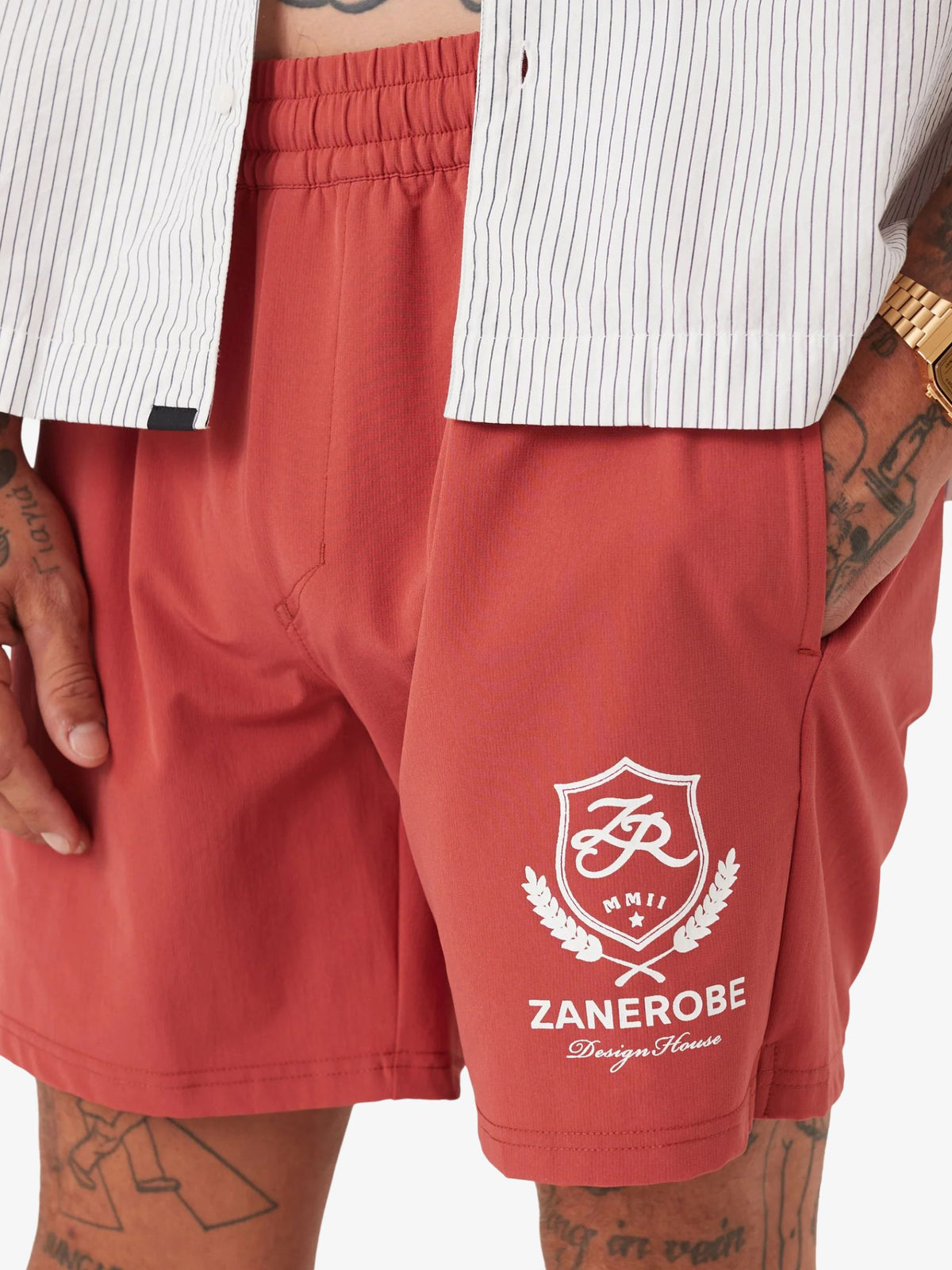 Zanerobe Crest Balmoral Beach Shorts | Cherry