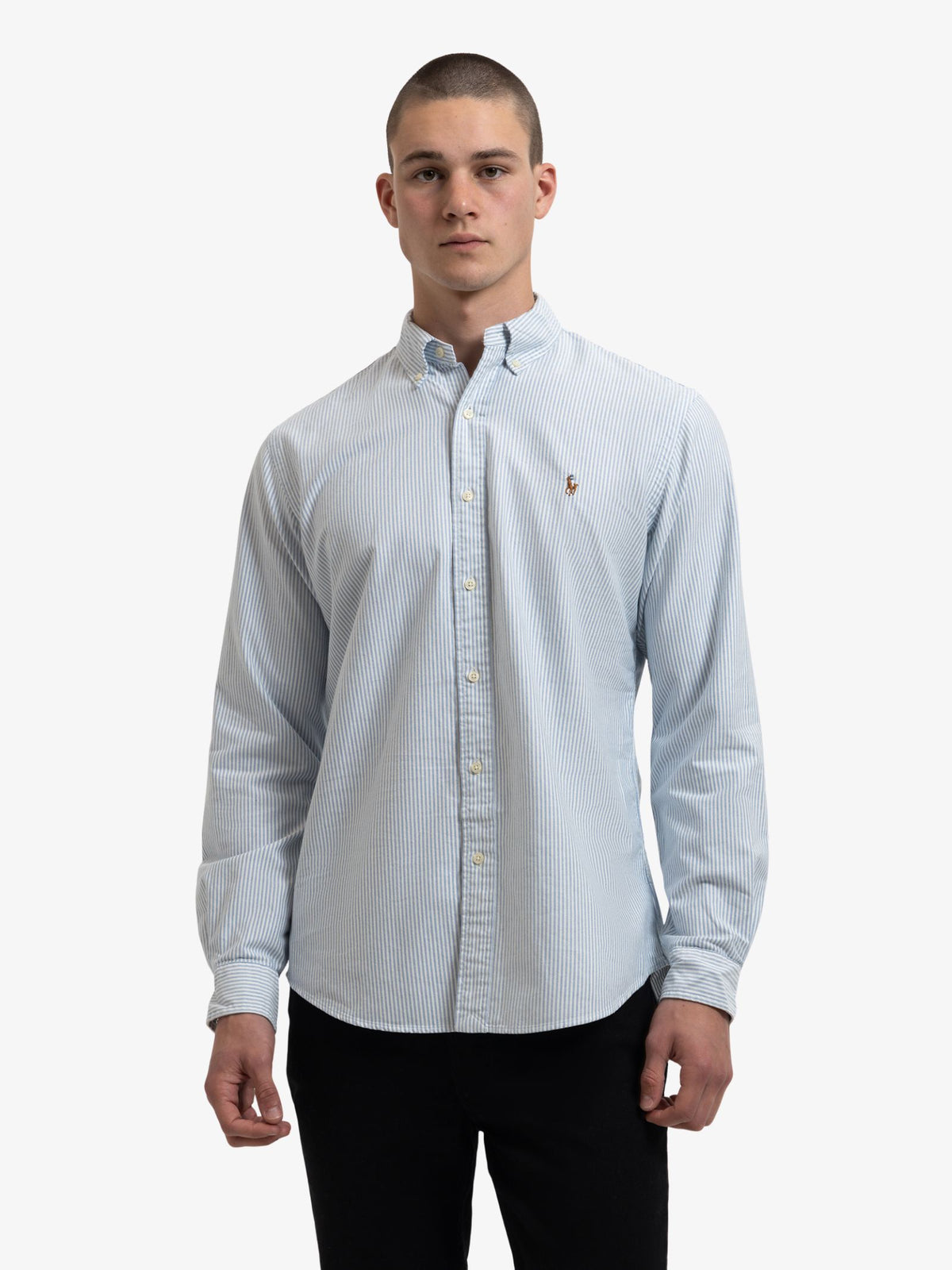 Polo Ralph Lauren Long Sleeve Button Up Shirt | Blue/White