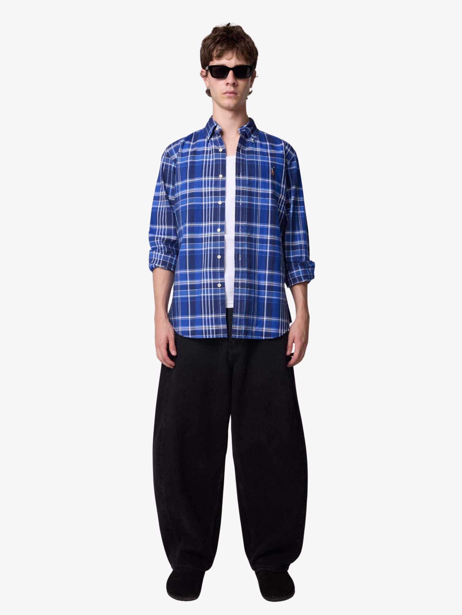 Custom Fit Plaid Oxford Shirt