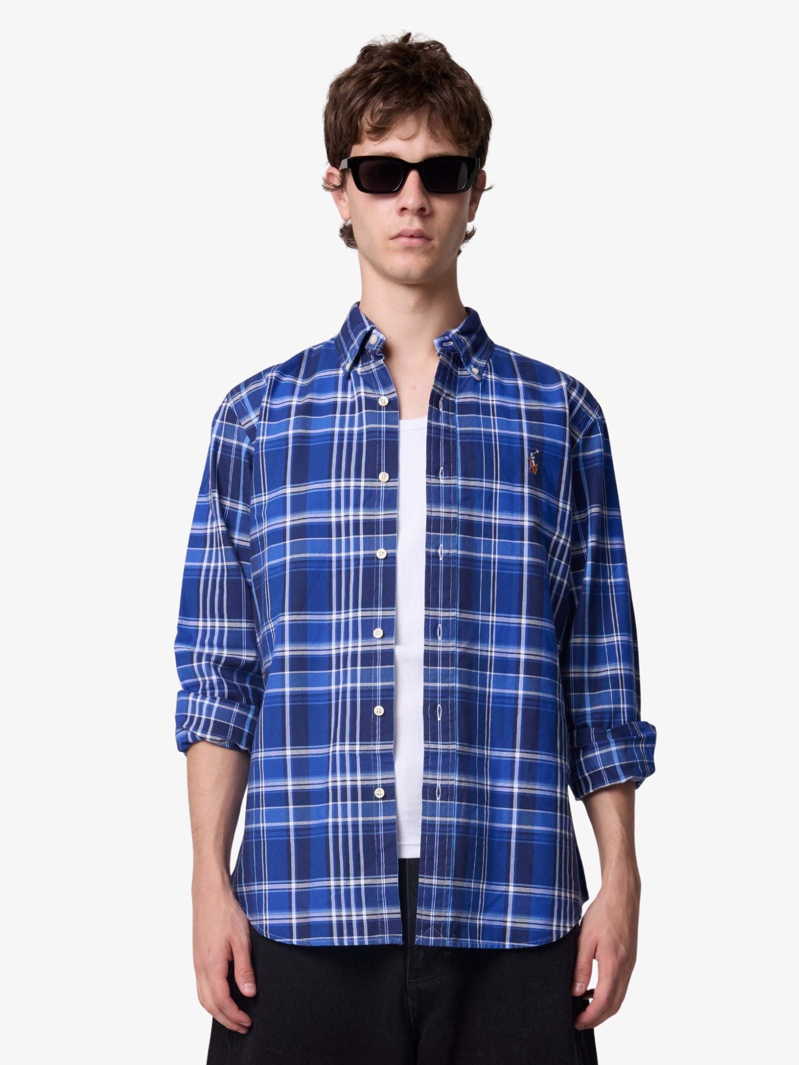 Custom Fit Plaid Oxford Shirt