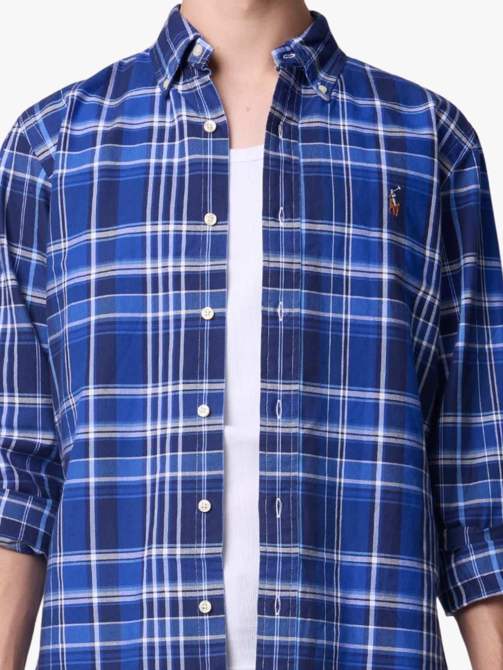 Custom Fit Plaid Oxford Shirt