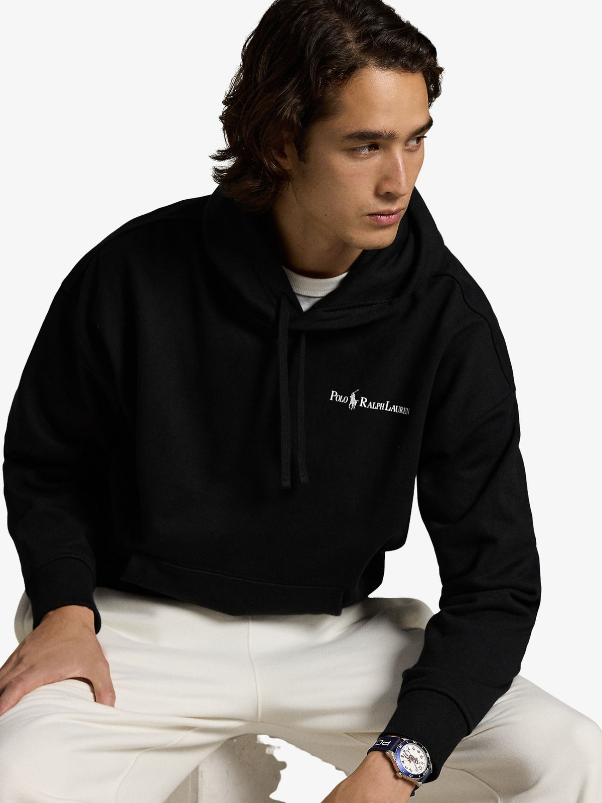 Polo Ralph Lauren The Relaxed Fit Logo Fleece Hoodie | POLO BLACK