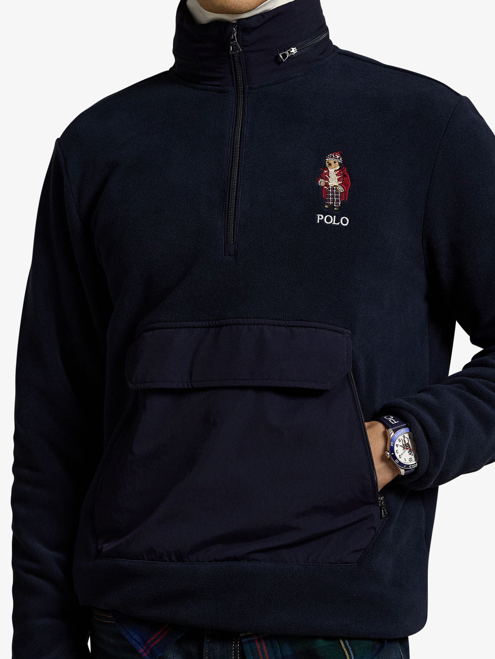 RL Navy Poly Fleece Bear Sweatshirt