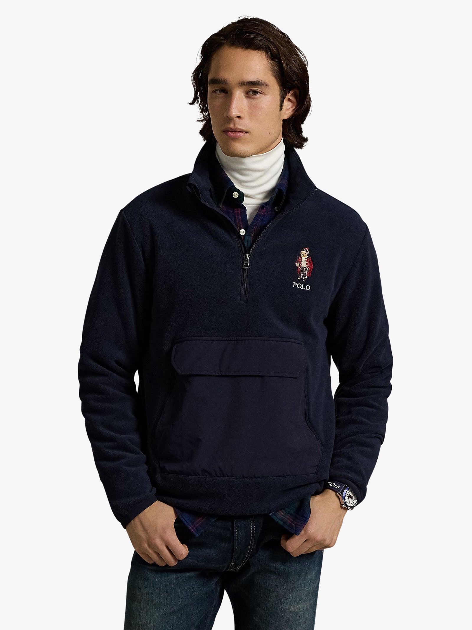 RL Navy Poly Fleece Bear Sweatshirt