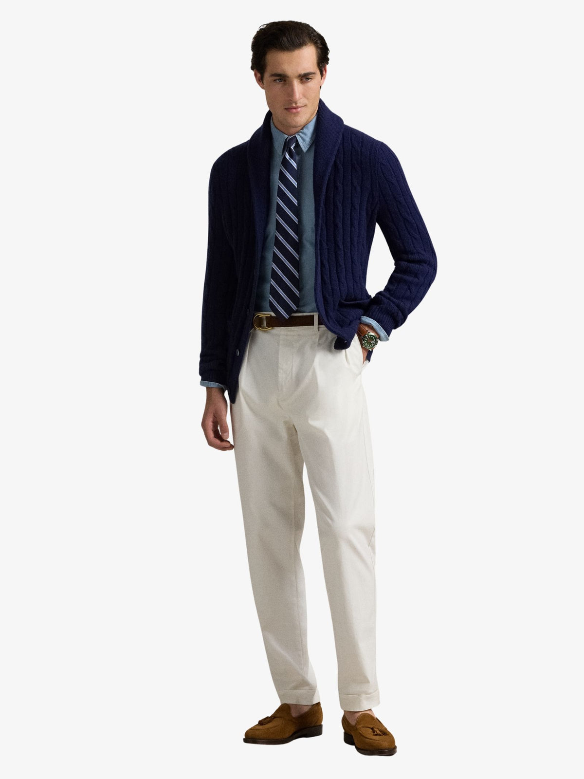 Polo Ralph Lauren Custom Fit Indigo Chambray Shirt | NIMES BLUE/WHITE