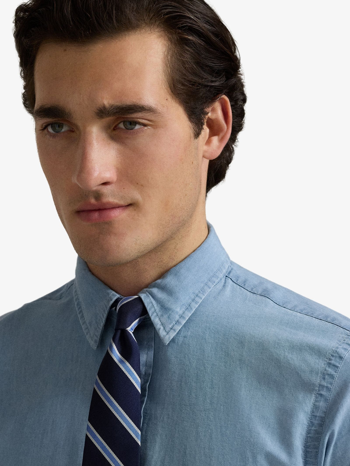 Polo Ralph Lauren Custom Fit Indigo Chambray Shirt | NIMES BLUE/WHITE
