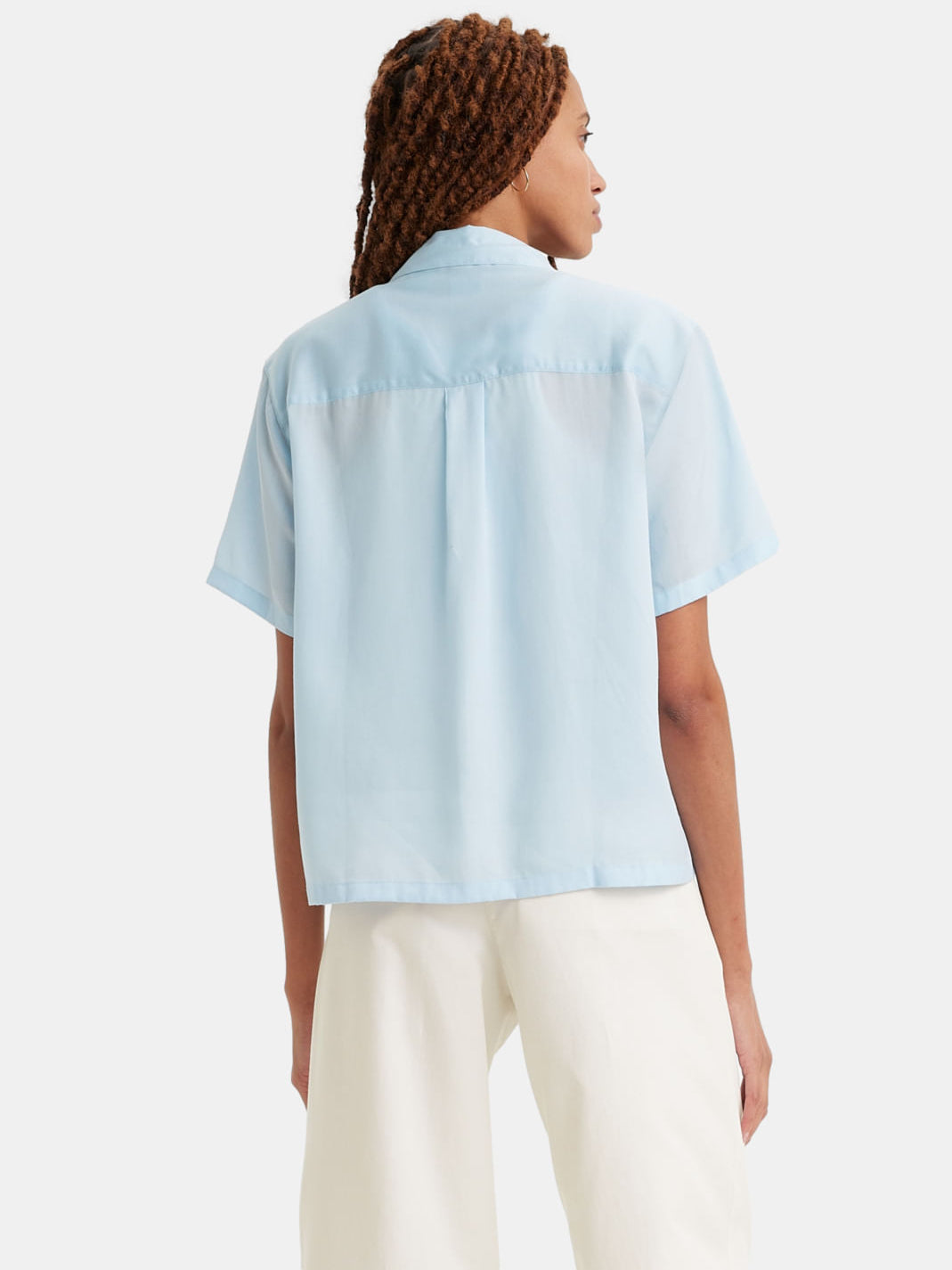 Ember Short Sleeve Bowling Shirt in Omphalodes Blue