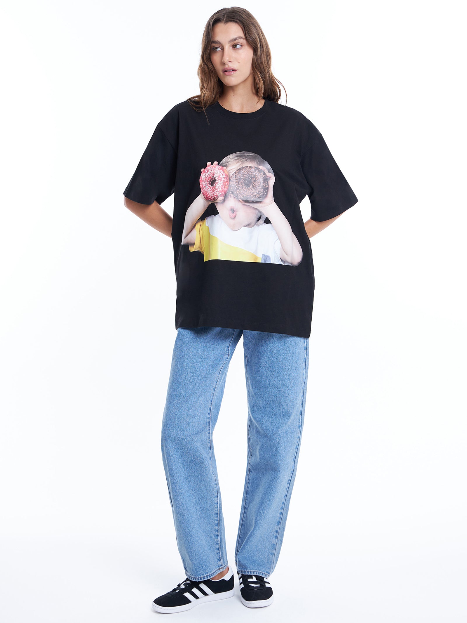 ADLV ADLV Baby Face Tee Black Donuts | Glue Store
