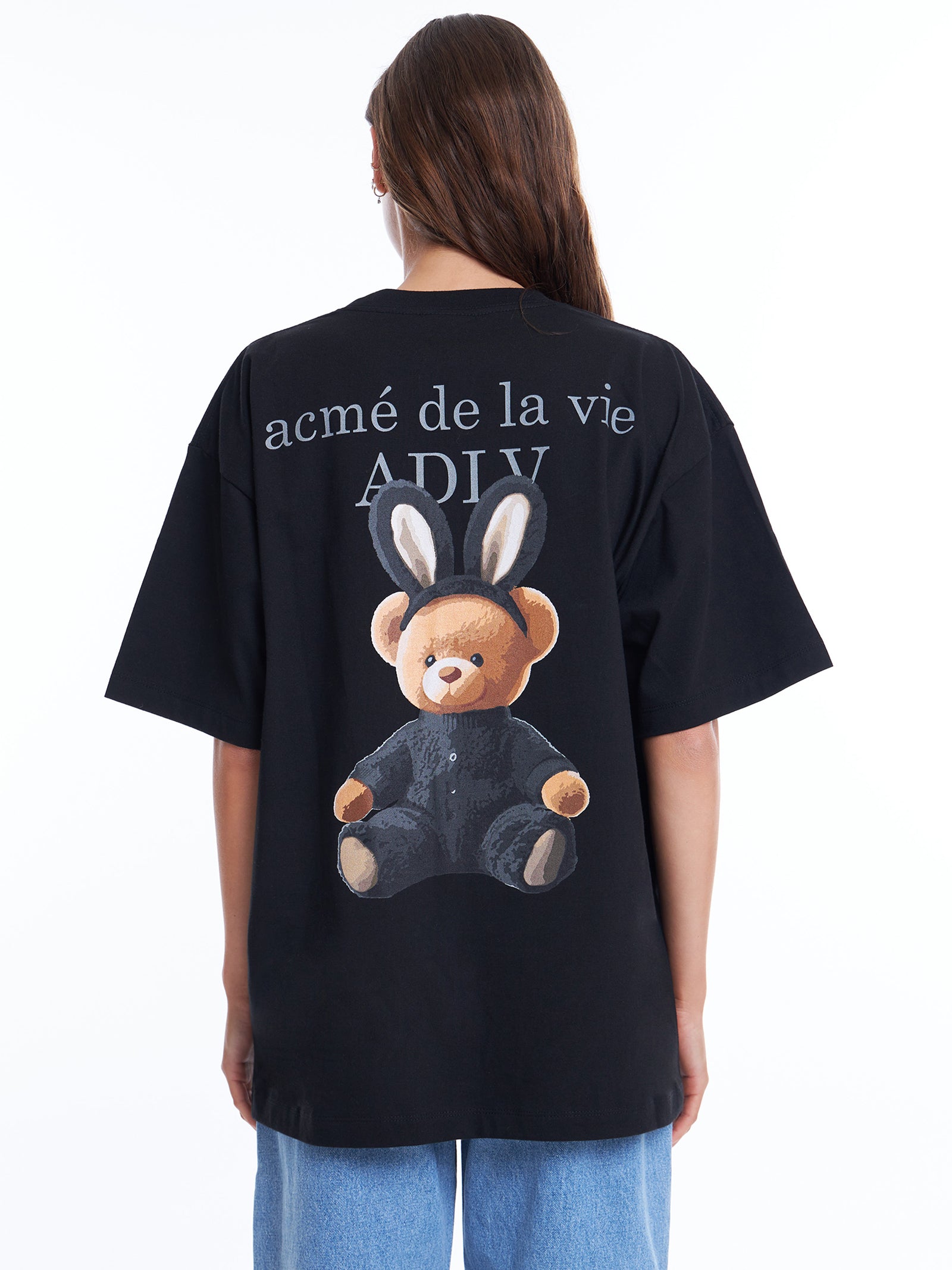 Adlv Rabbit Bear Doll Tee Black | Glue Store