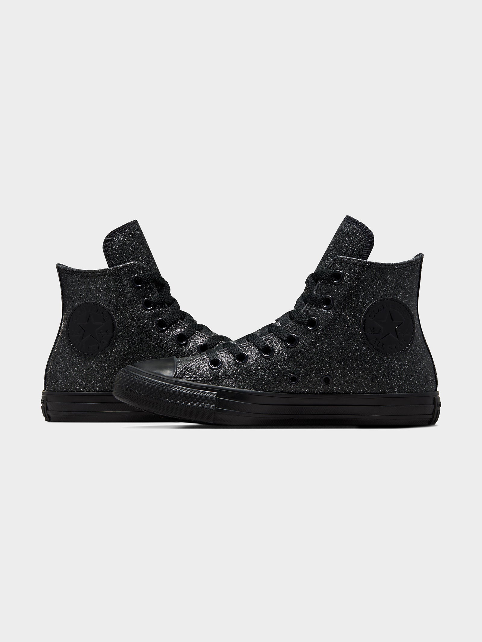 Unisex Chuck Taylor All Star Sparkle Party High Top Sneakers in Black