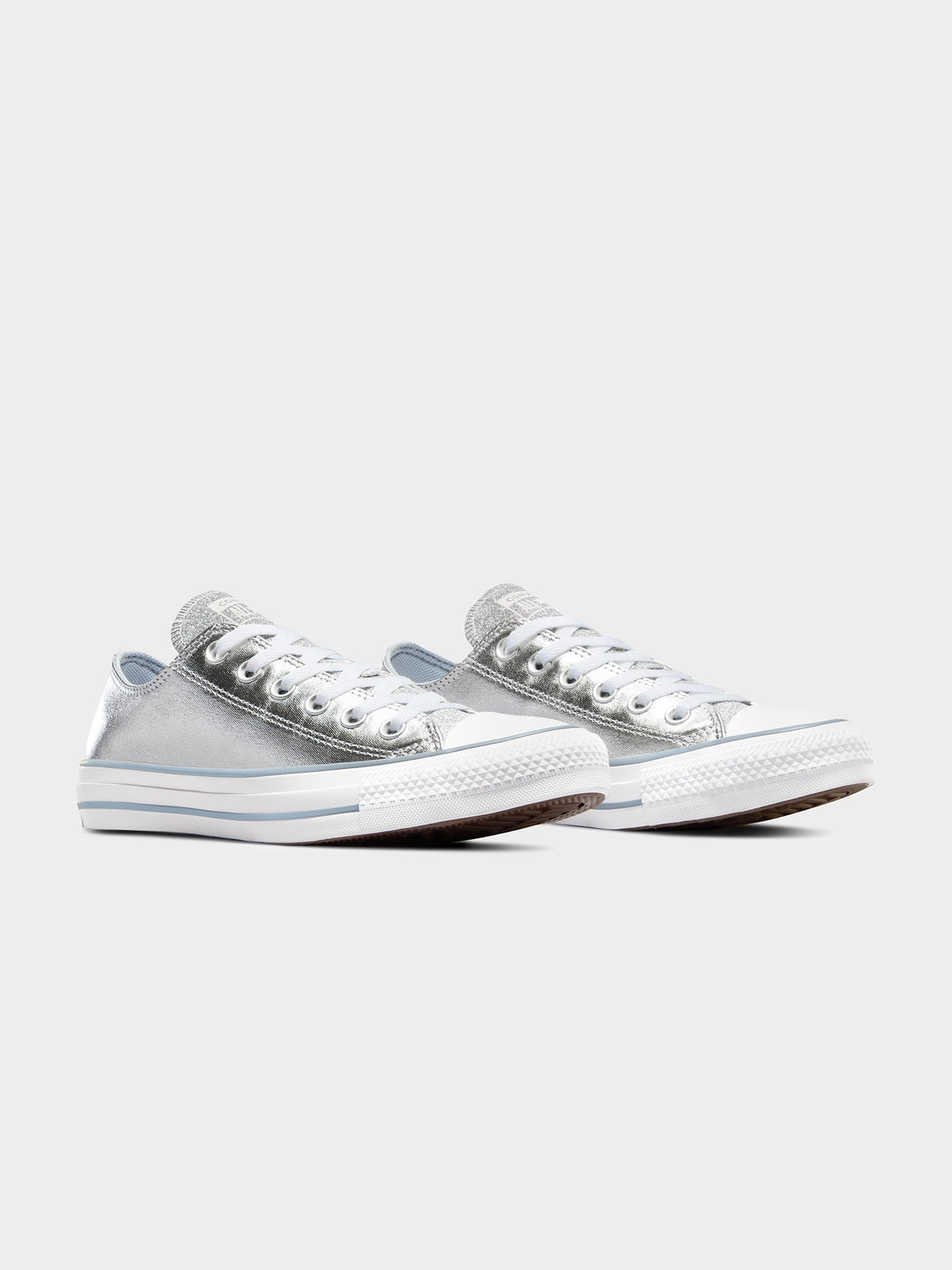 Unisex Chuck Taylor All Star Sparkle Party Low Top Sneakers in Metallic Granite