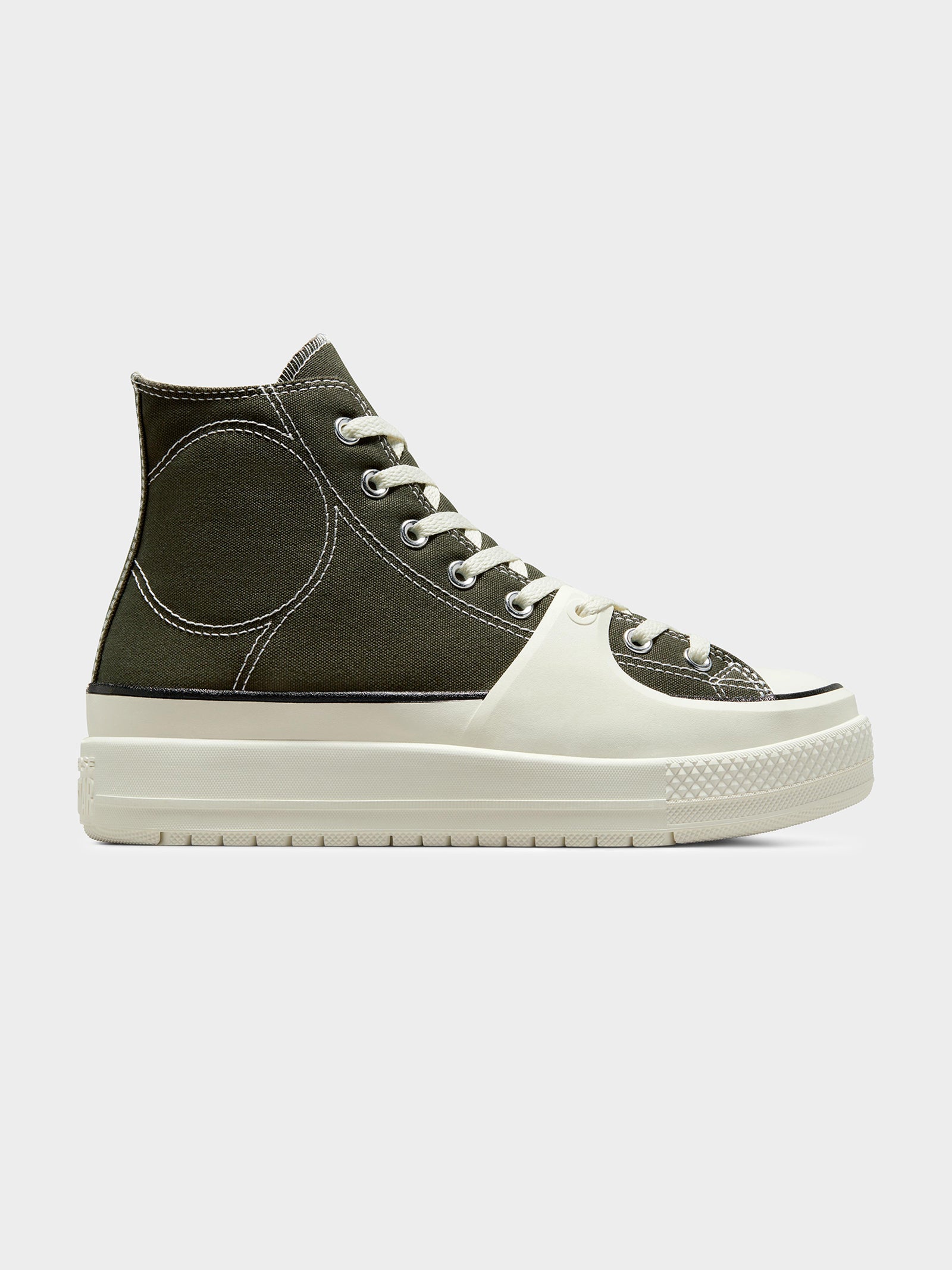 Unisex Chuck Taylor All Star Construct Deco Stitch High Top Sneakers in Cave Green