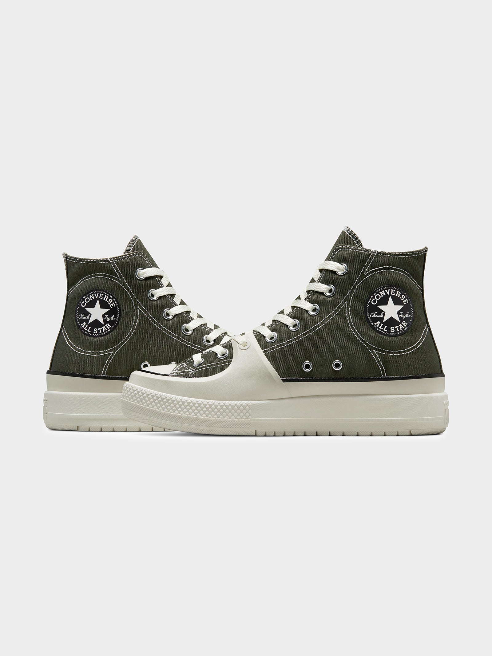 Unisex Chuck Taylor All Star Construct Deco Stitch High Top Sneakers in Cave Green
