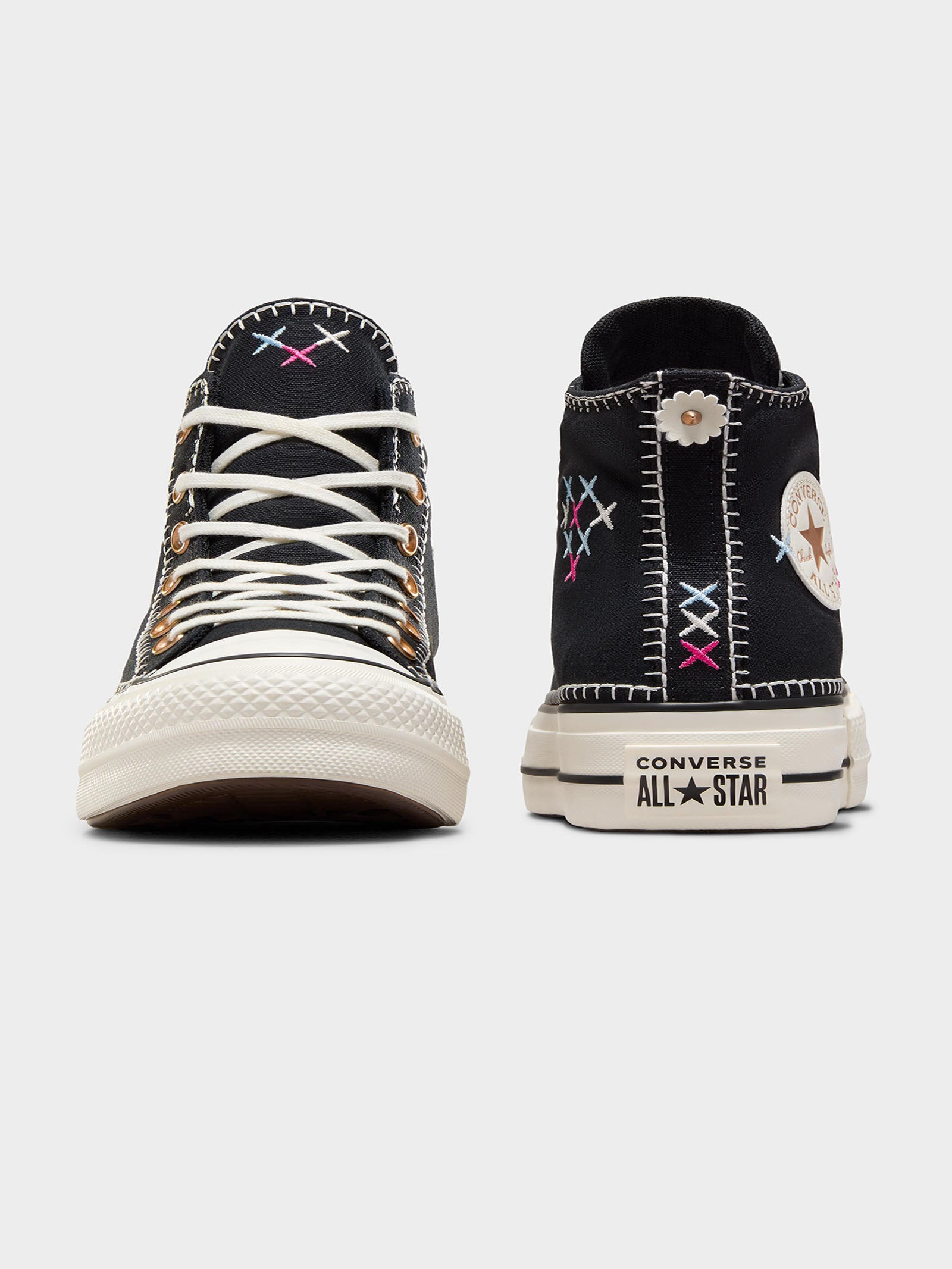 Converse Women's CTAS Lift Stitching Hi Black/Egret/Gold