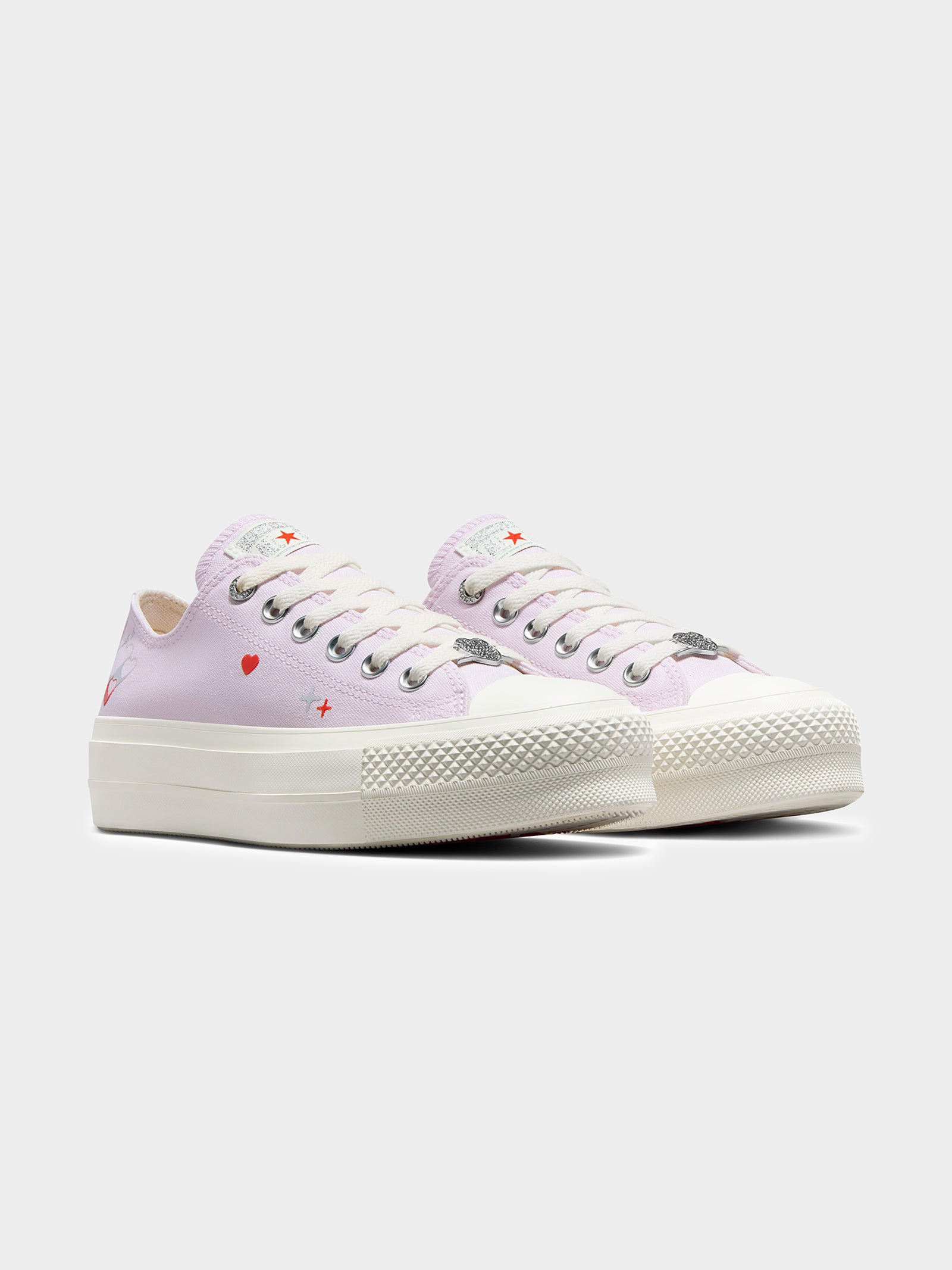 Womens Chuck Taylor All Star Lift Y2K Heart Low Top Sneakers in Lilac Lily Daze