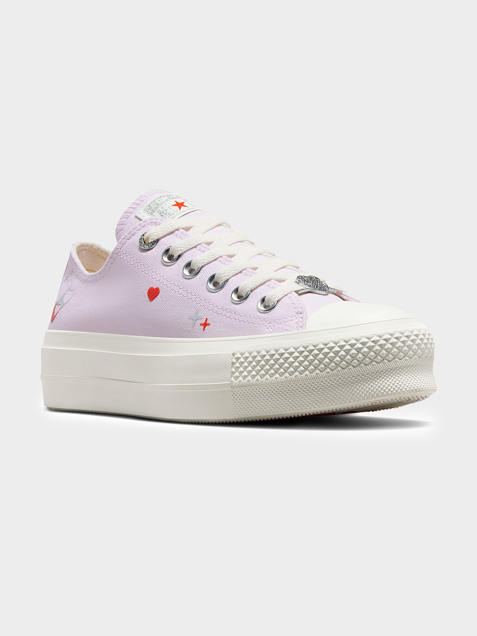 Womens Chuck Taylor All Star Lift Y2K Heart Low Top Sneakers in Lilac Lily Daze