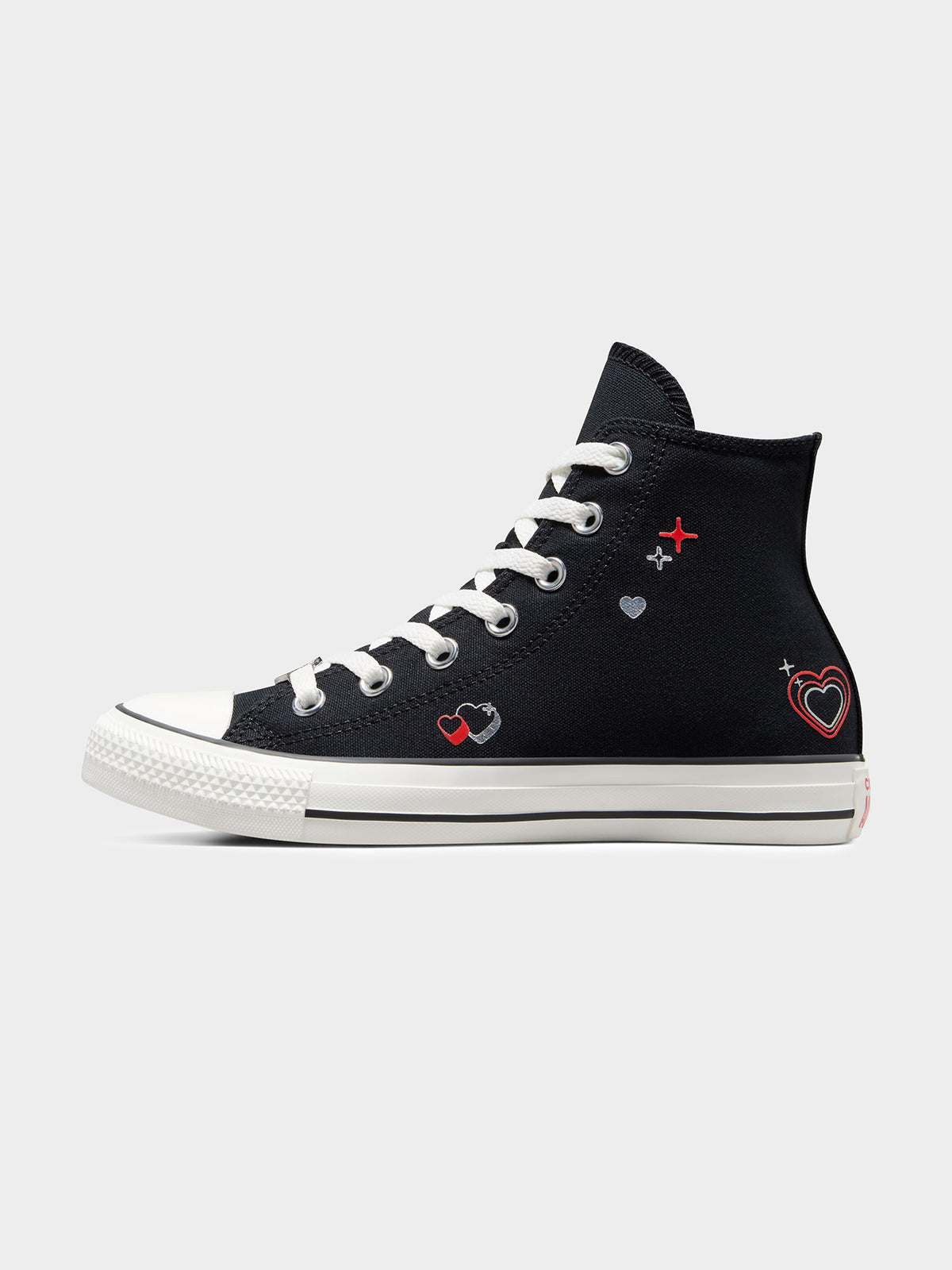 Womens Chuck Taylor All Star Y2K Heart High Top Sneakers in Black