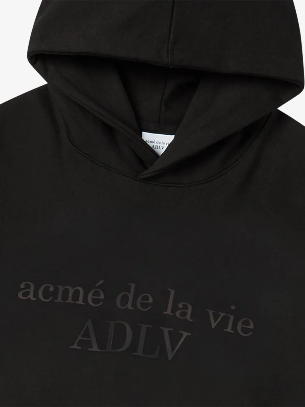 ADLV Two Tone Thick Print Hoodie | Black