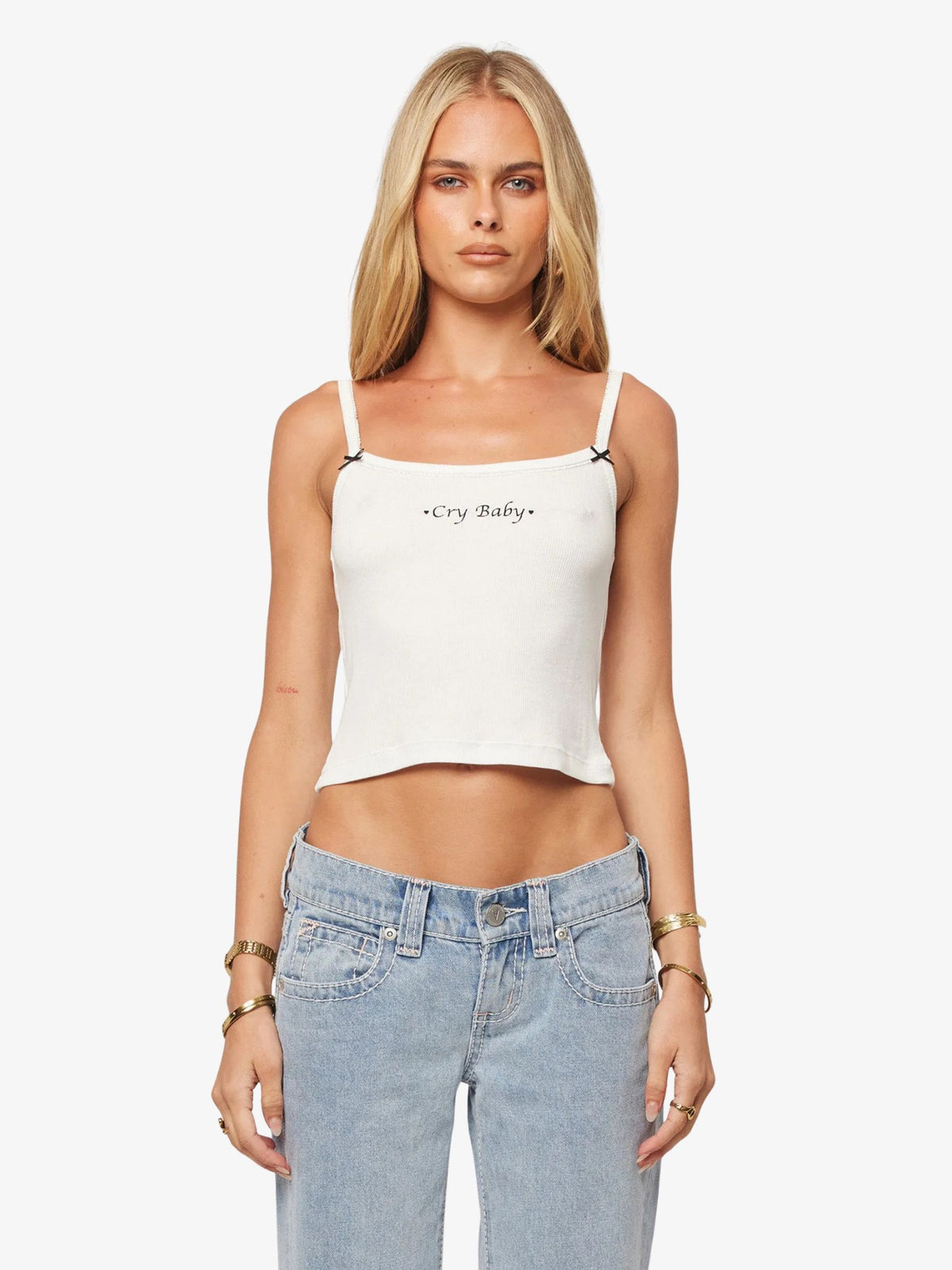 Abrand Baby Doll Singlet | White