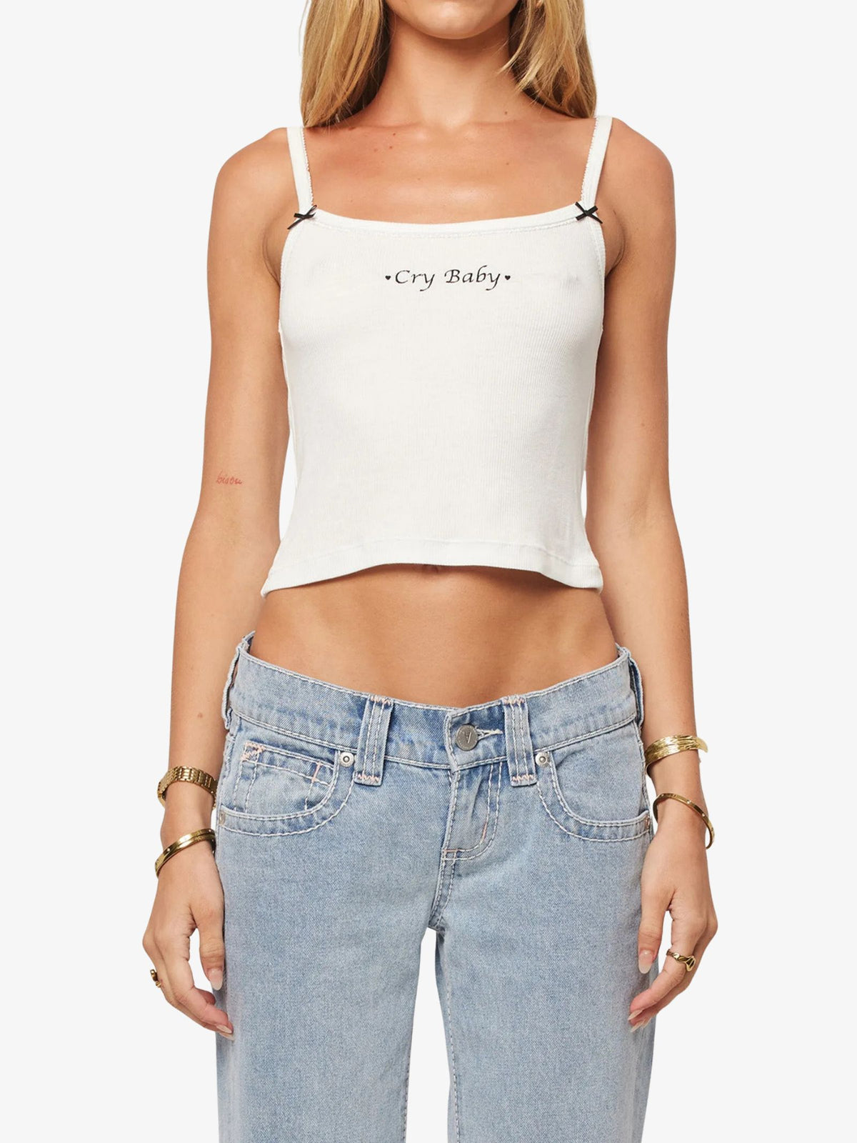 Abrand Baby Doll Singlet | White