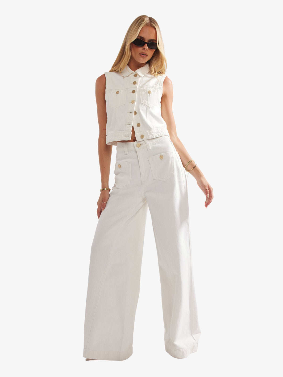 Abrand 94 Super Wide White Gold Jeans | White Gold