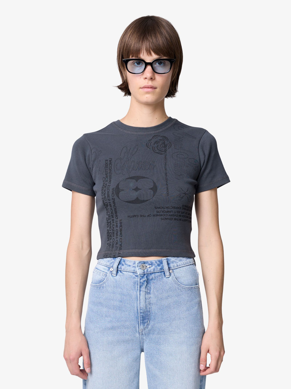 Abrand From Heaven Baby Rib Tee | CHARCOAL