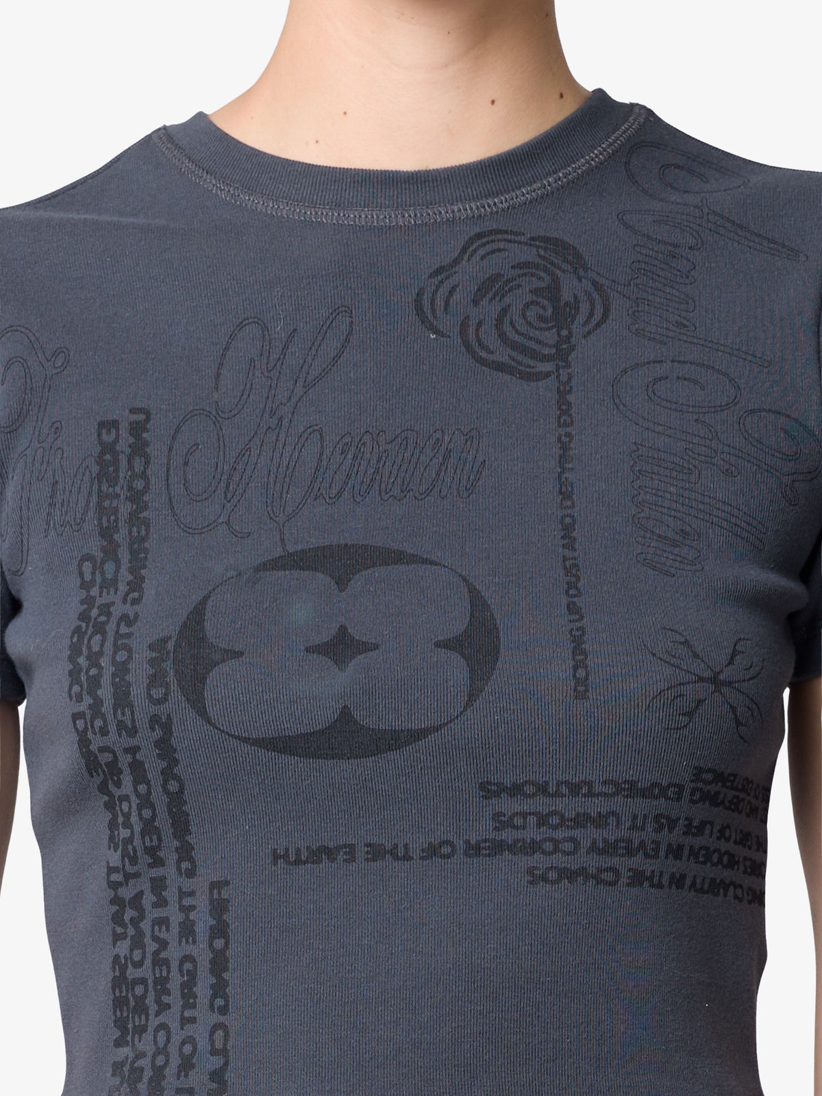 Abrand From Heaven Baby Rib Tee | CHARCOAL