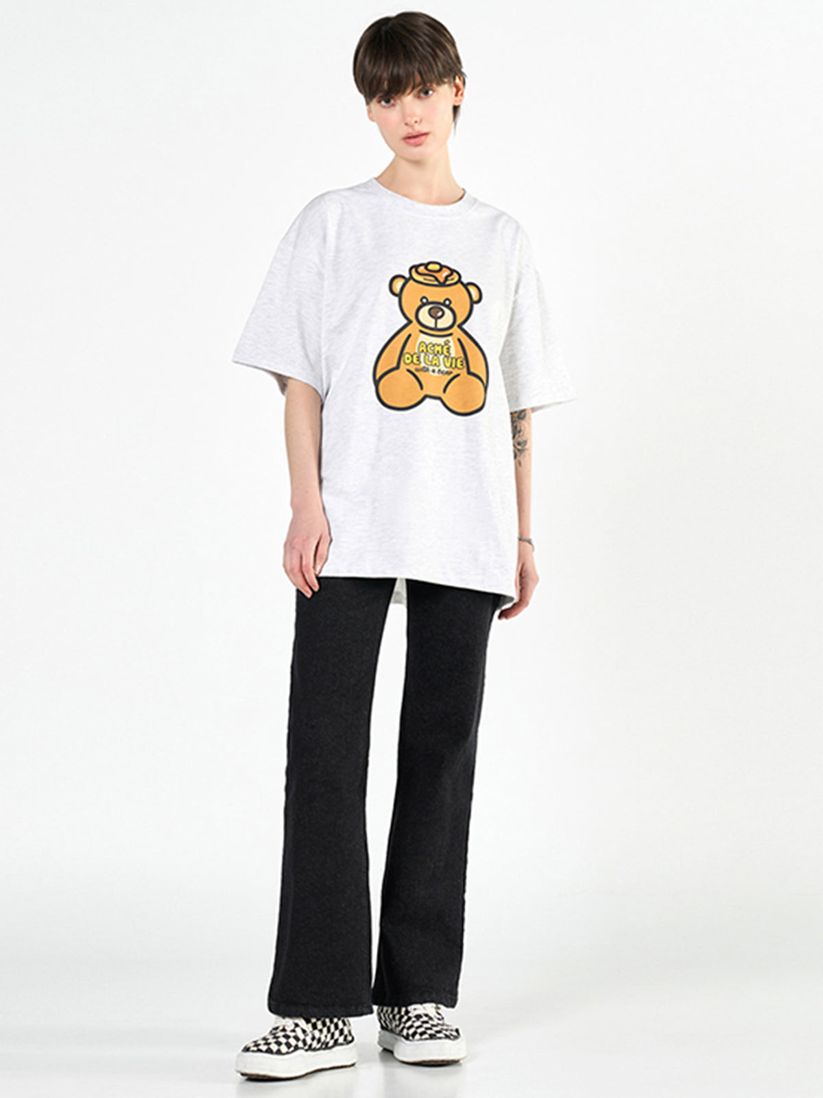 ADLV Pancake Bear Short Sleeve T-Shirt | Melange