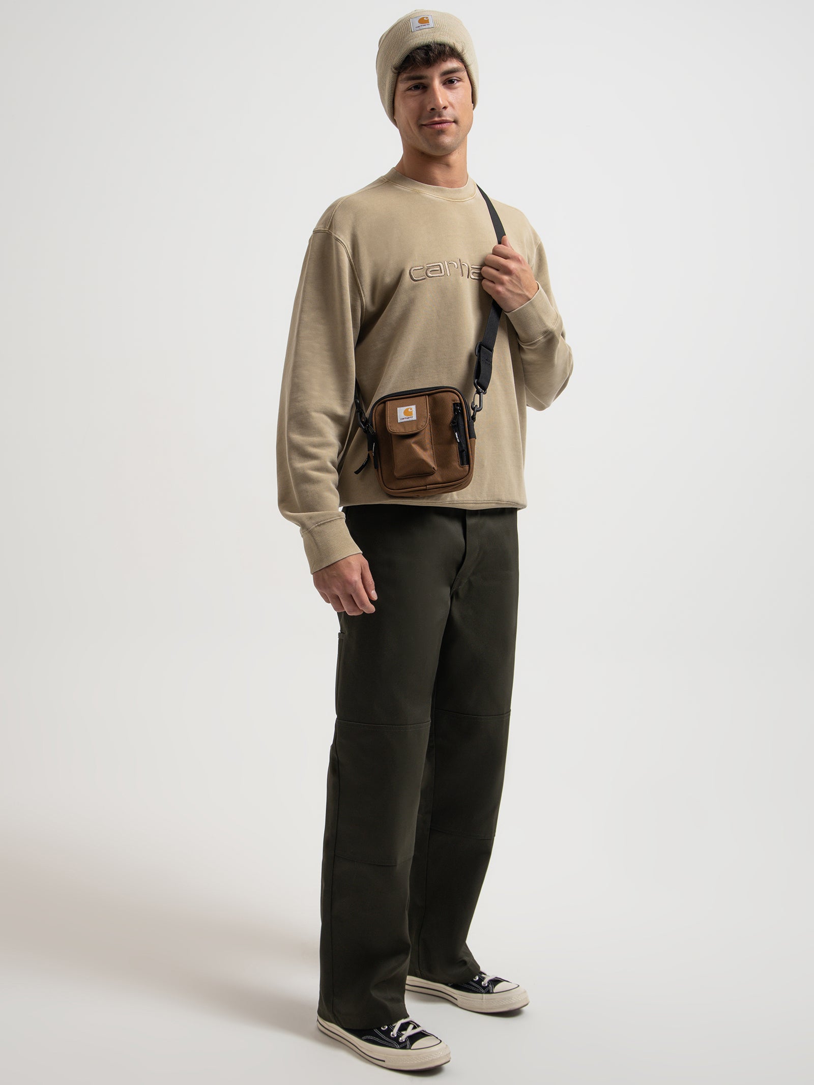 Essentials Small Cross Body Bag in Dark Brown